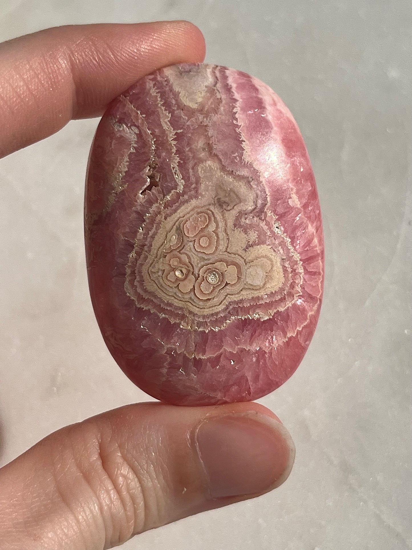 Stalagmitic Rhodochrosite Puffy Palmstone #1