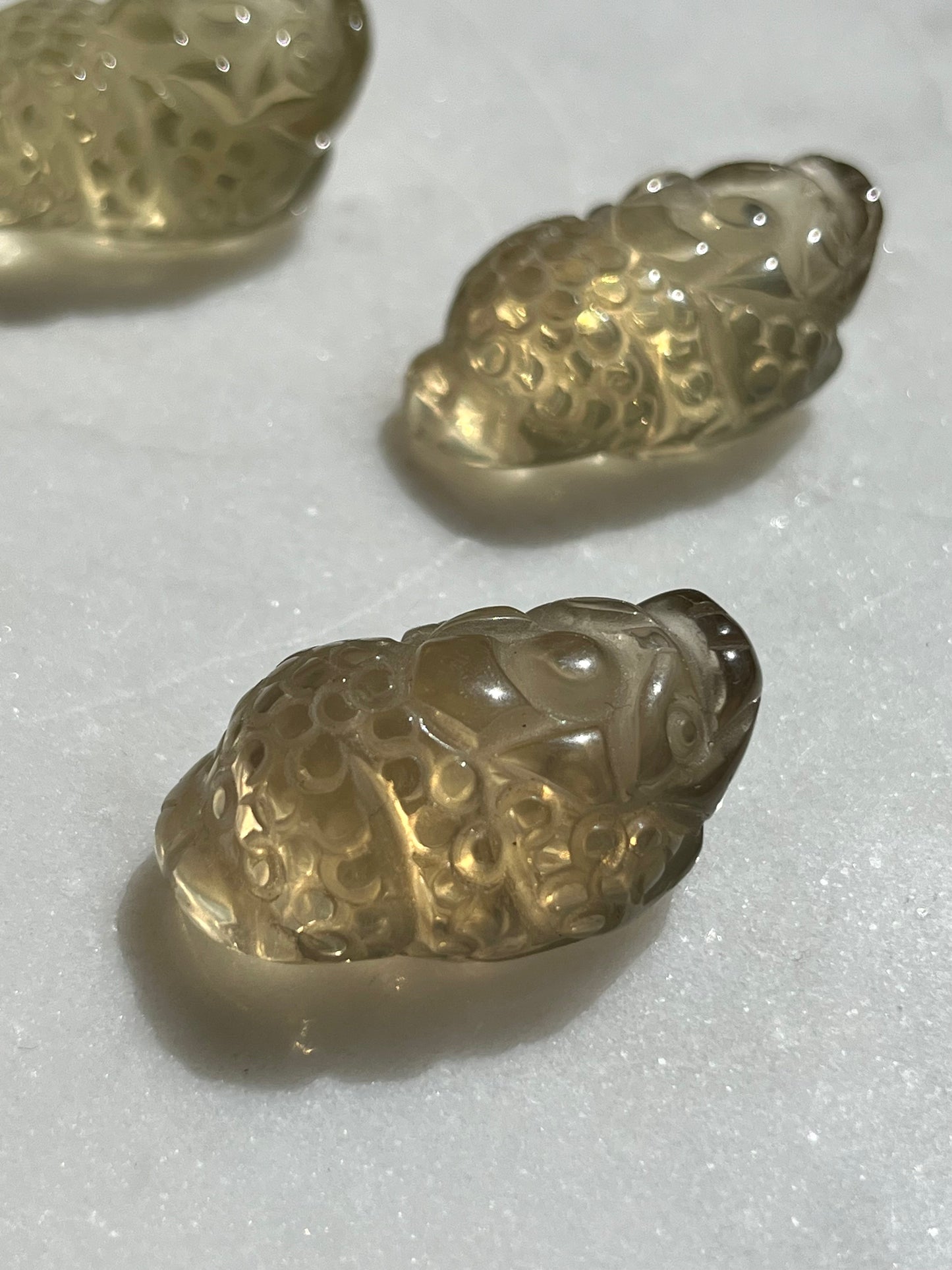 Irradiated Citrine Longgui (Money Toad) Carving