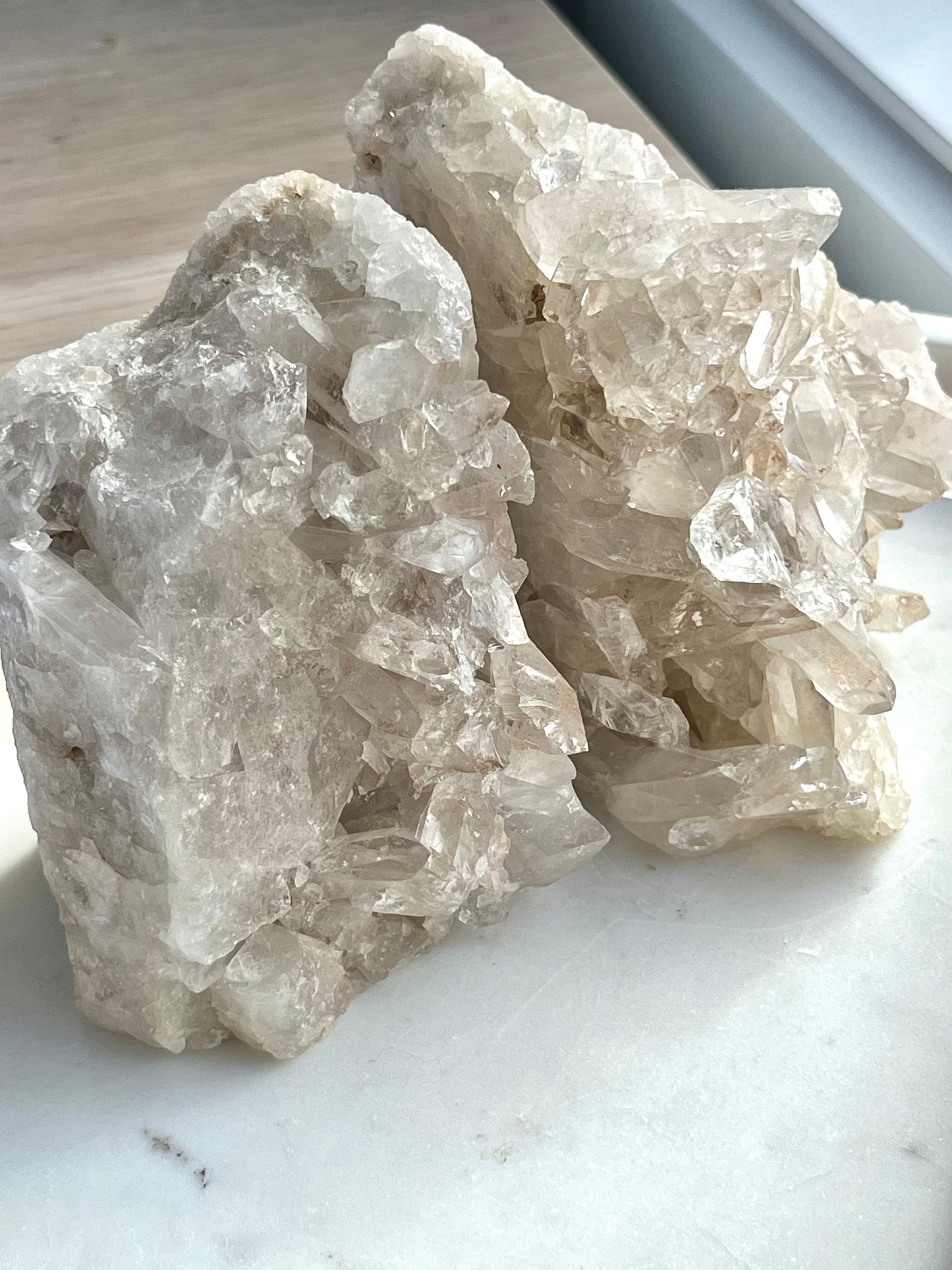 1.89kg Brazilian Clear Quartz Cluster Bookends