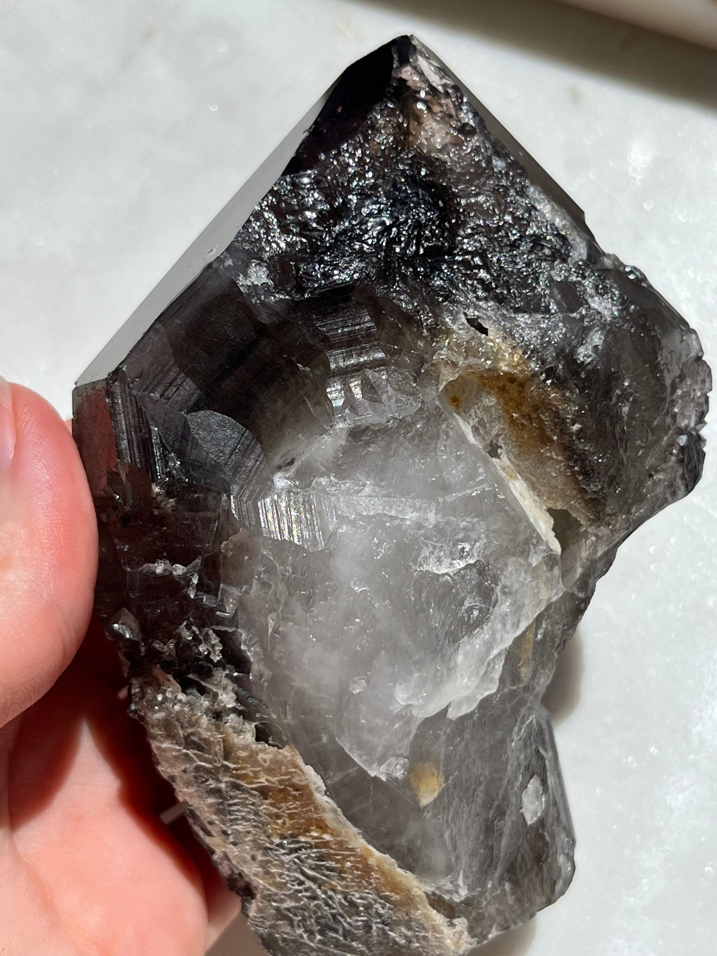 'Etheris' Australian Dark Smokey Amethyst Point w/Record Keeper Features #6