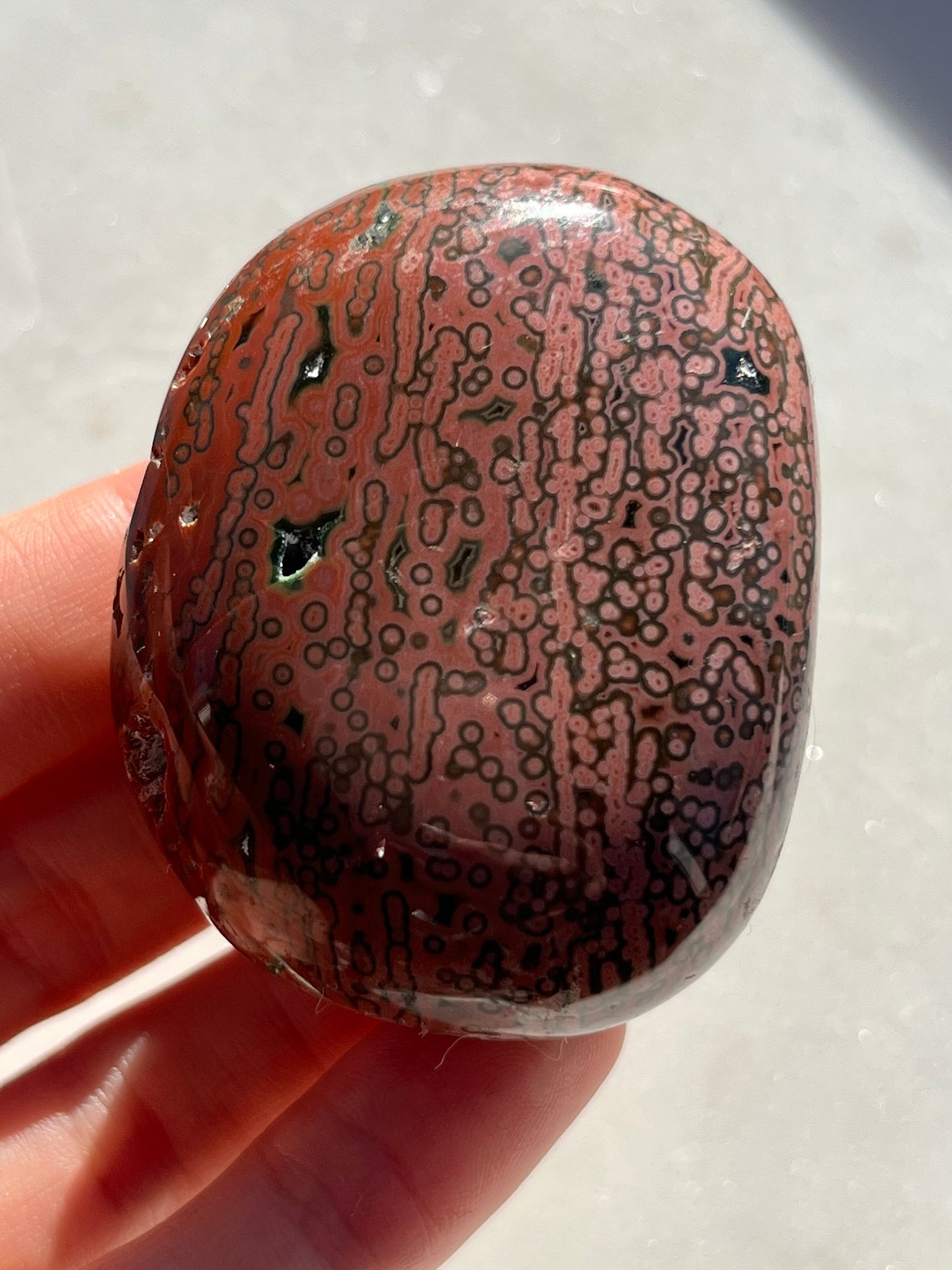 Veinless Ocean Jasper Palmstone #37