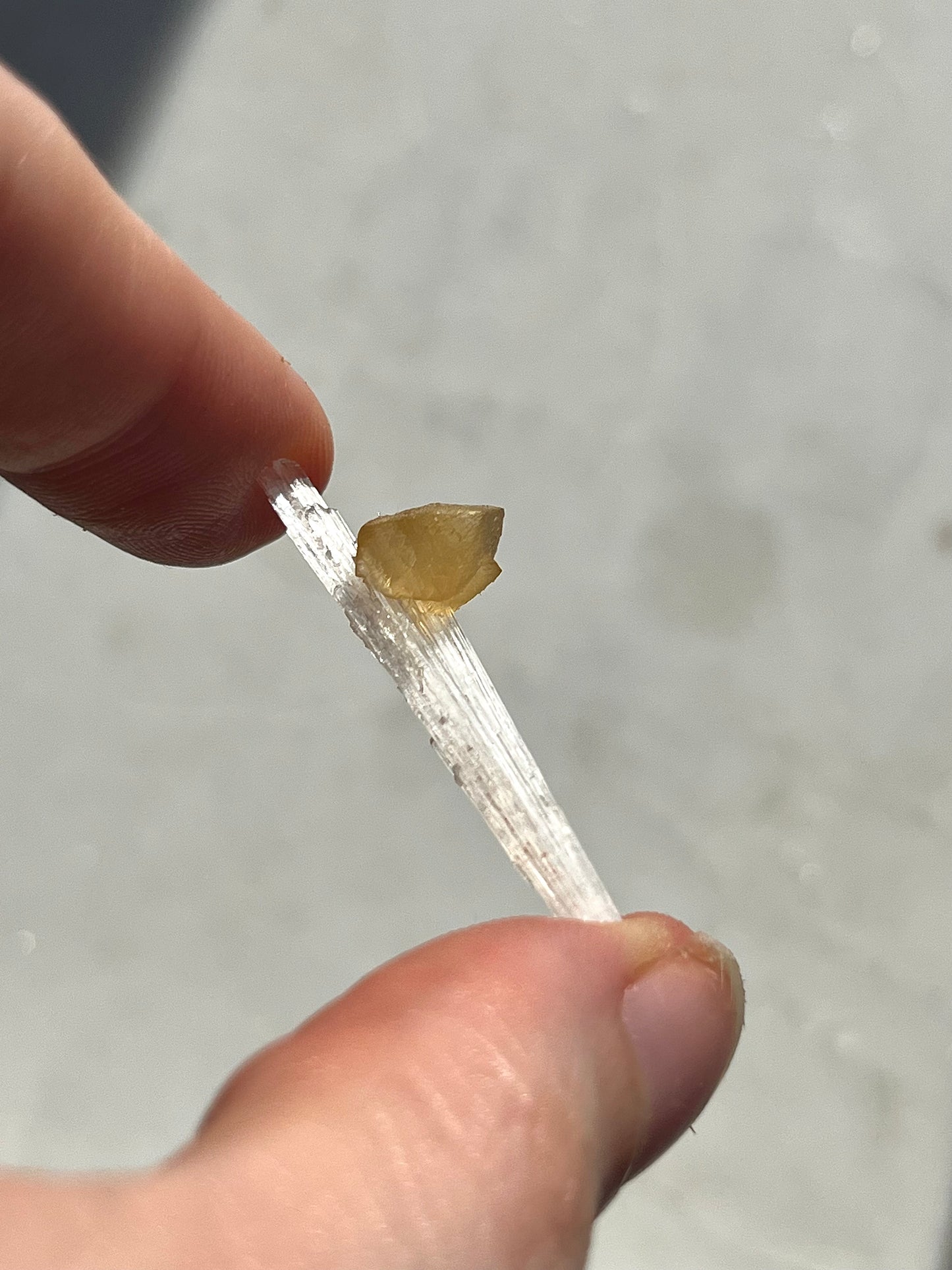 A Grade Yellow Rhombohedral Calcite on Scolecite Spray Specimen #SC18