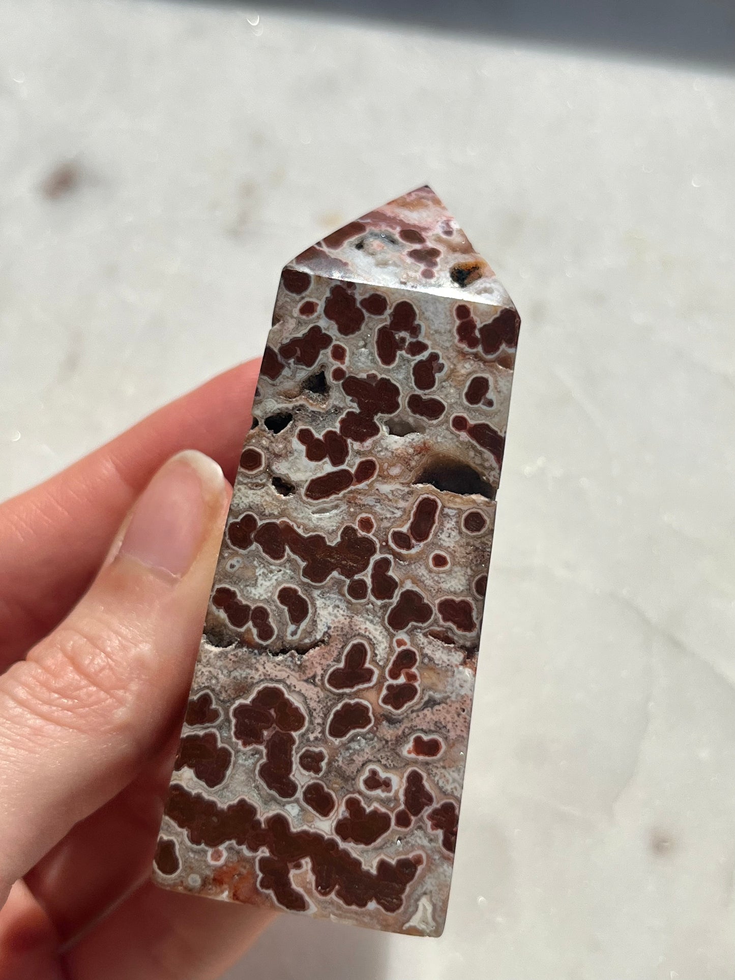 Red Indonesian Orbicular Jasper Tower