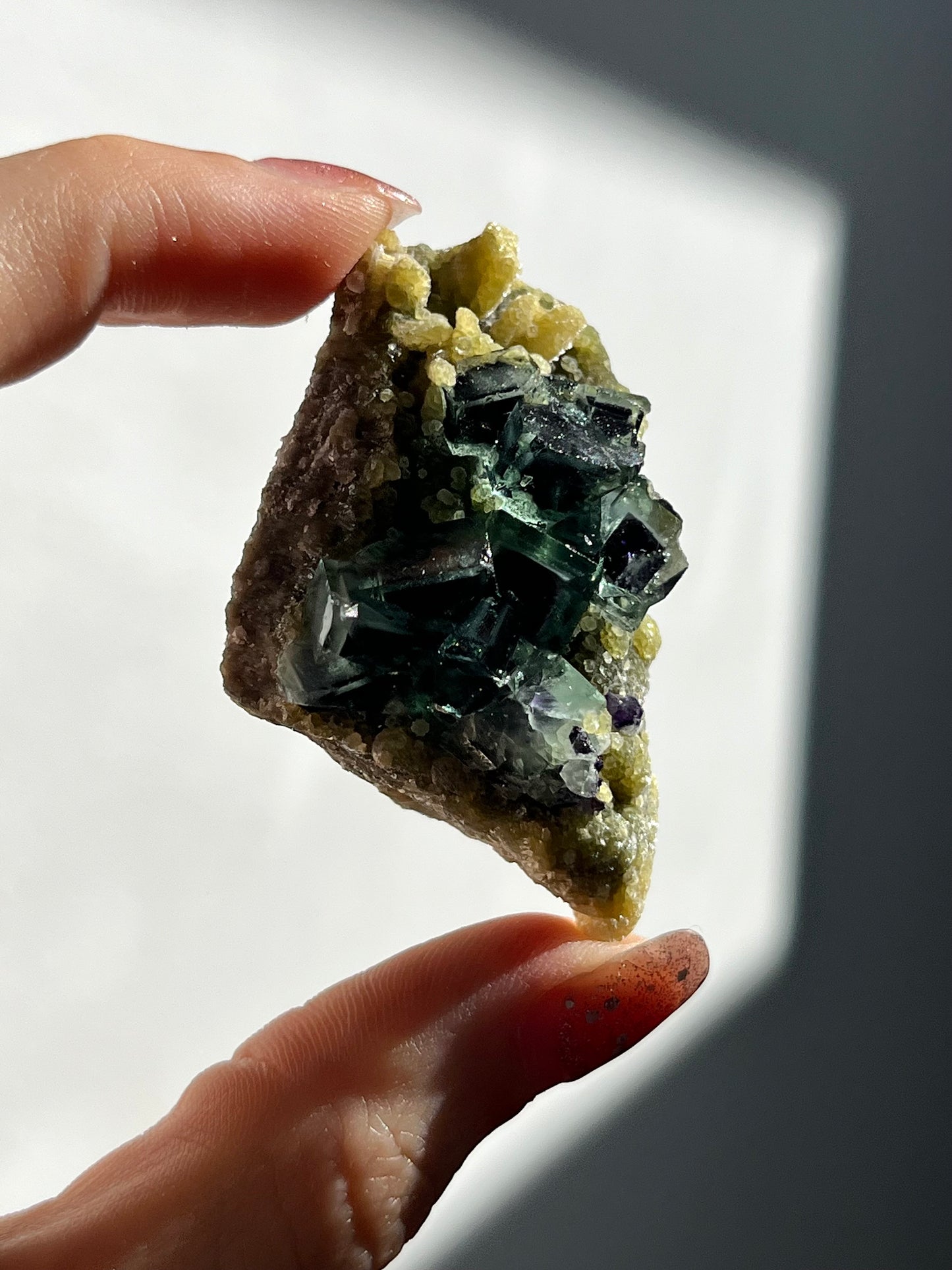 Multicolour Yindu Phantom Fluorite Specimen - some with enhydro bubbles (You Choose)