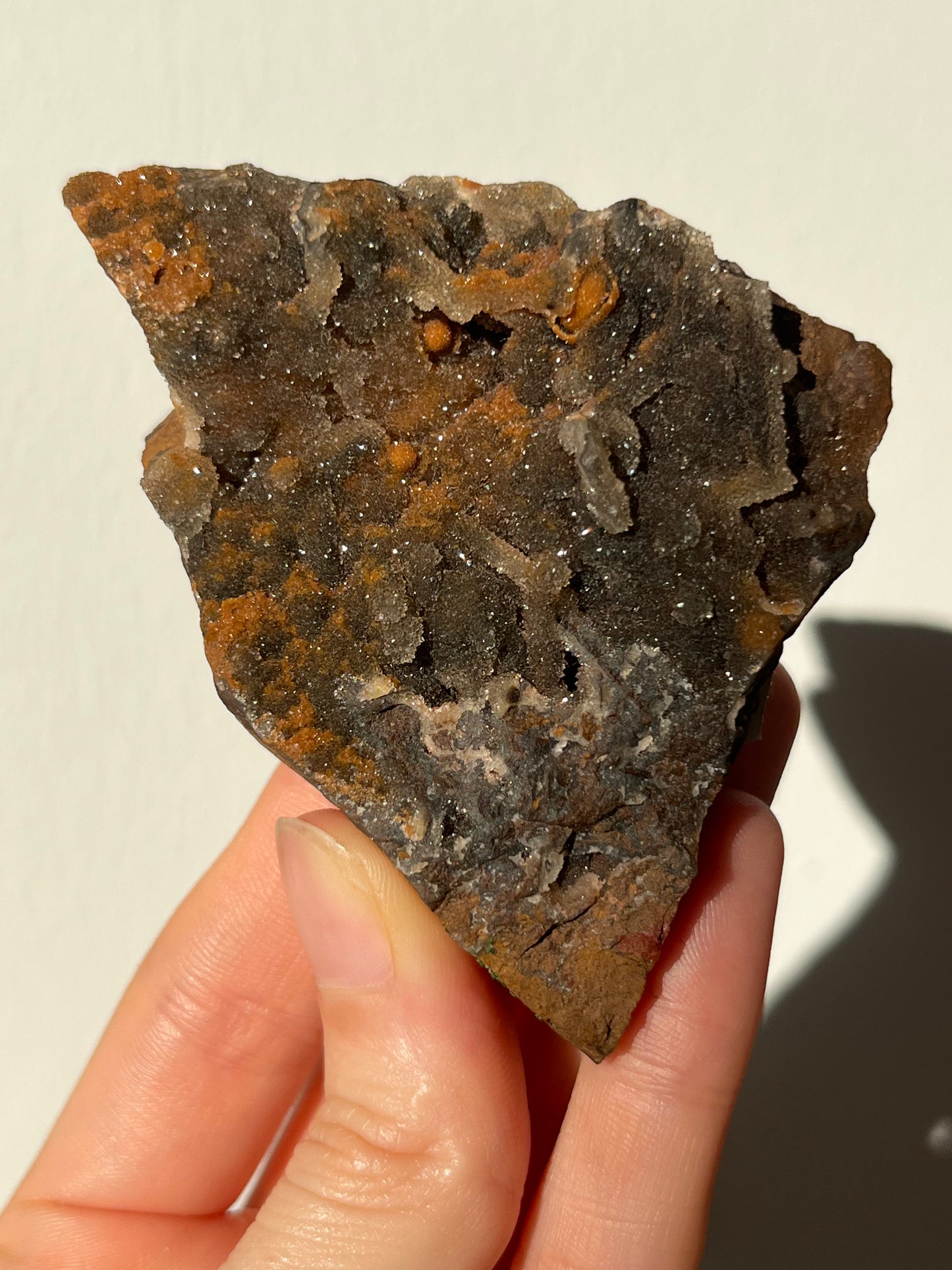 Druzy Dolomite Quartz Coated Cluster on Iron Hematite Base #10