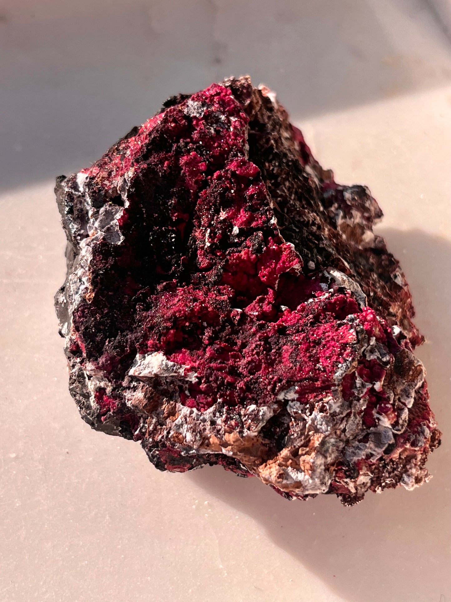 Rare “Red Velvet” Variscite in Limestone Specimen #12