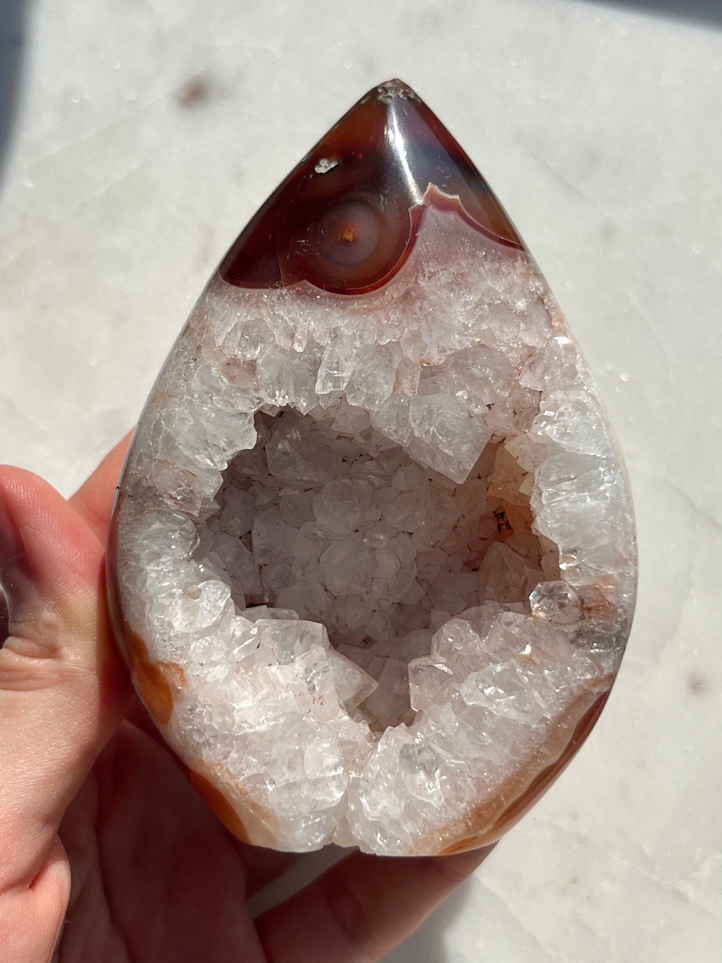 Indonesian Carnelian & Quartz Freeform Flame