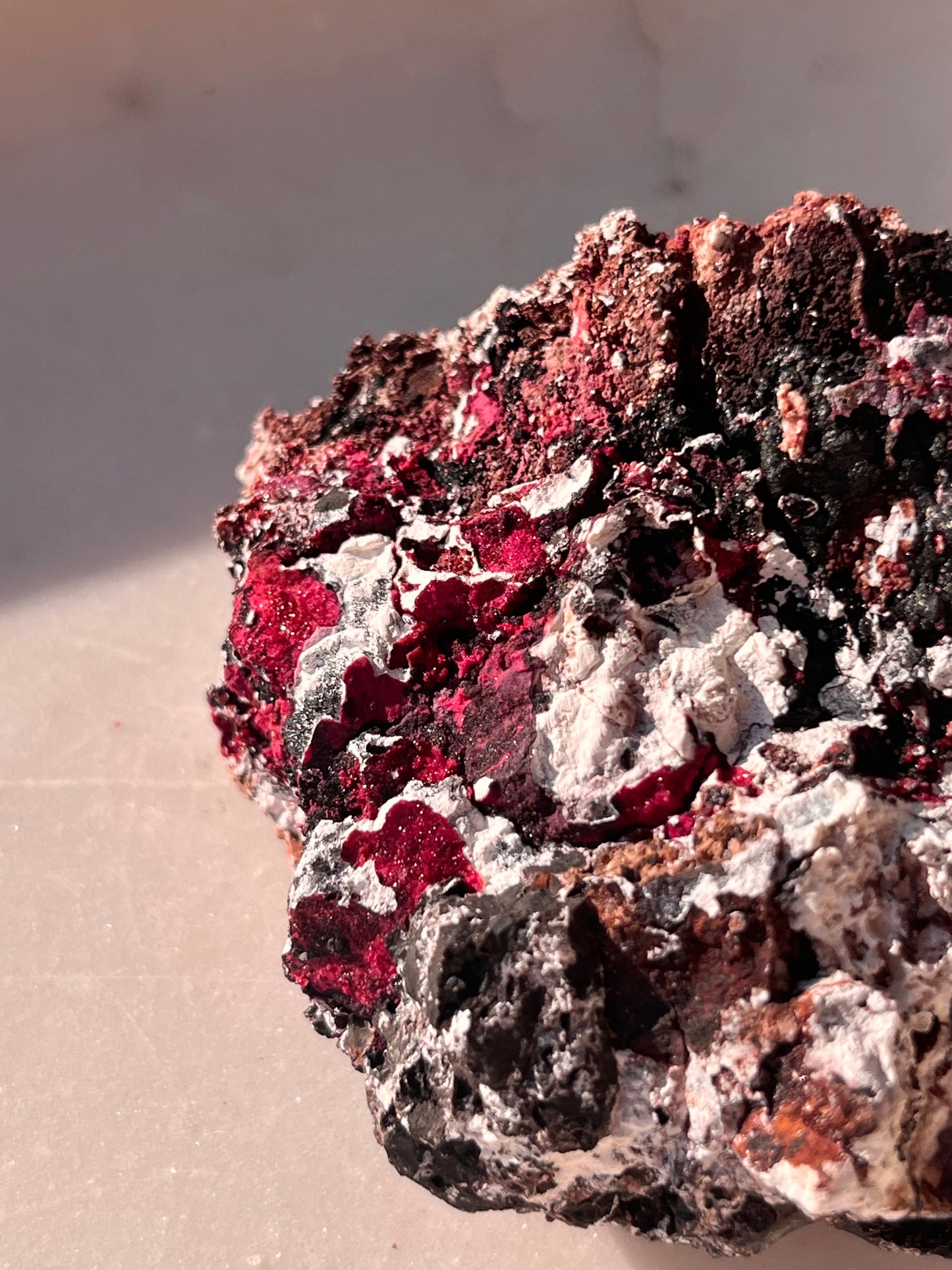 Rare “Red Velvet” Variscite in Limestone Specimen #12