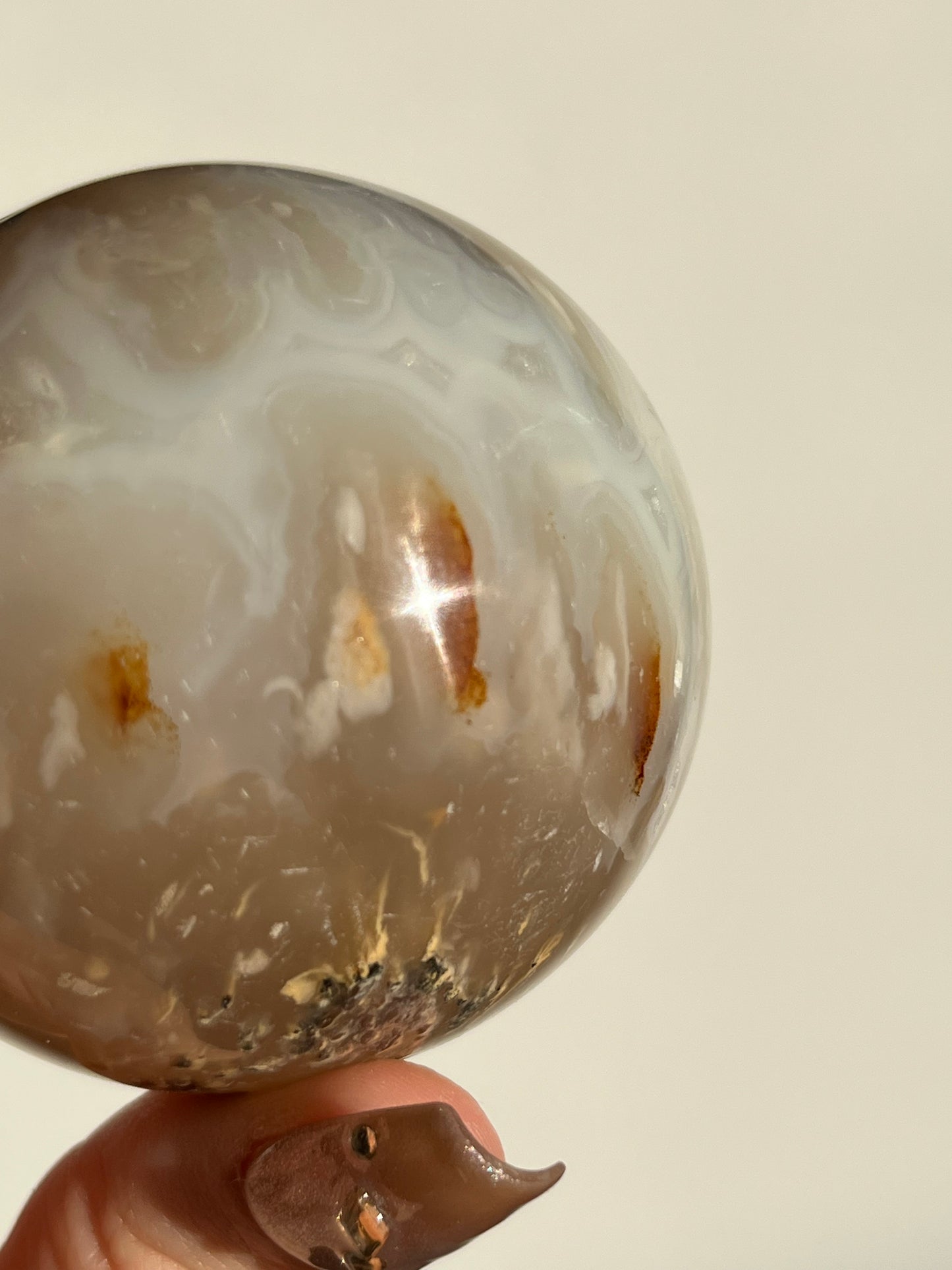 Druzy Feather Chalcedony Sphere A