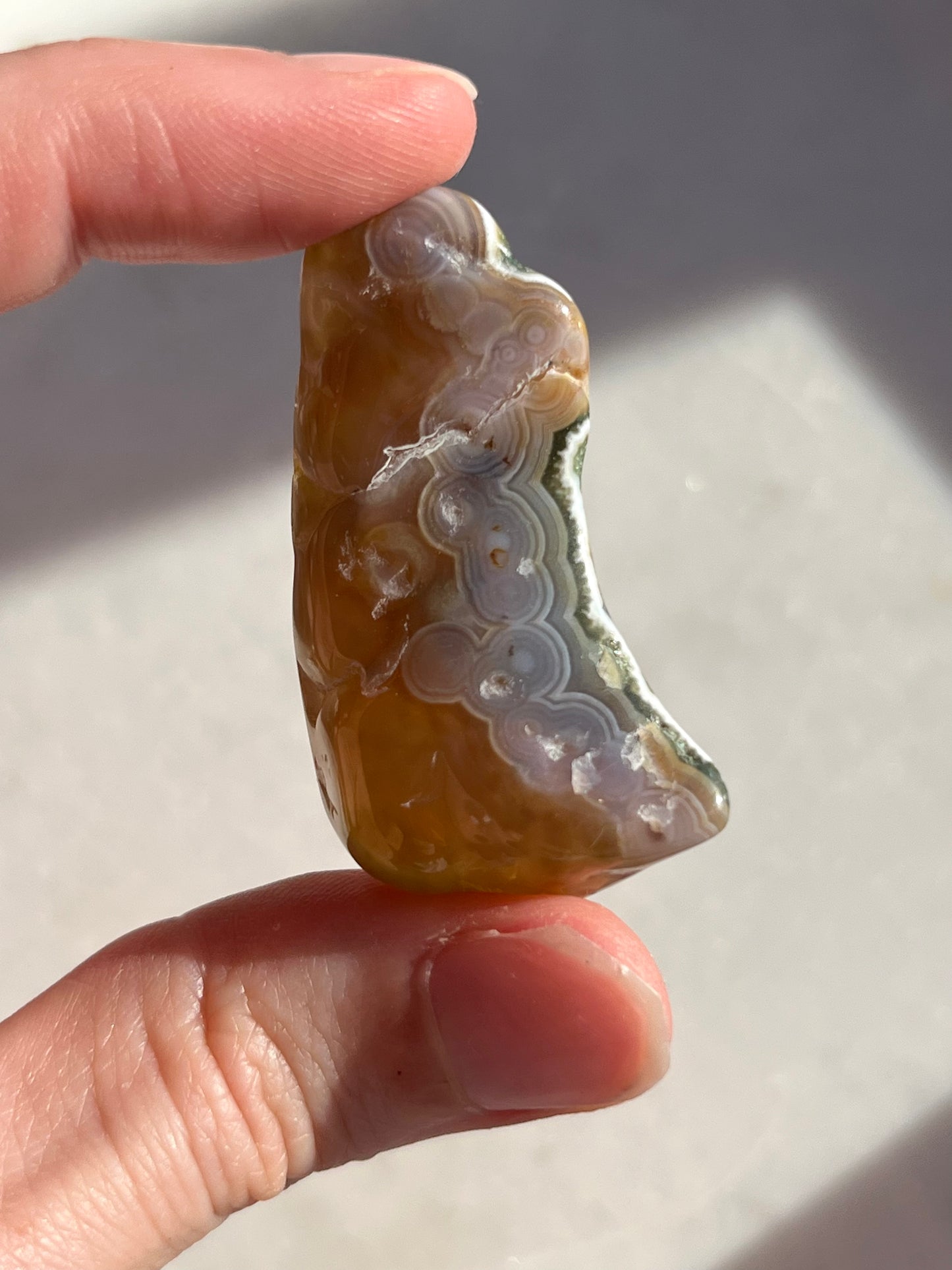 Octava vena Ocean Jasper forma libre grande y gruesa