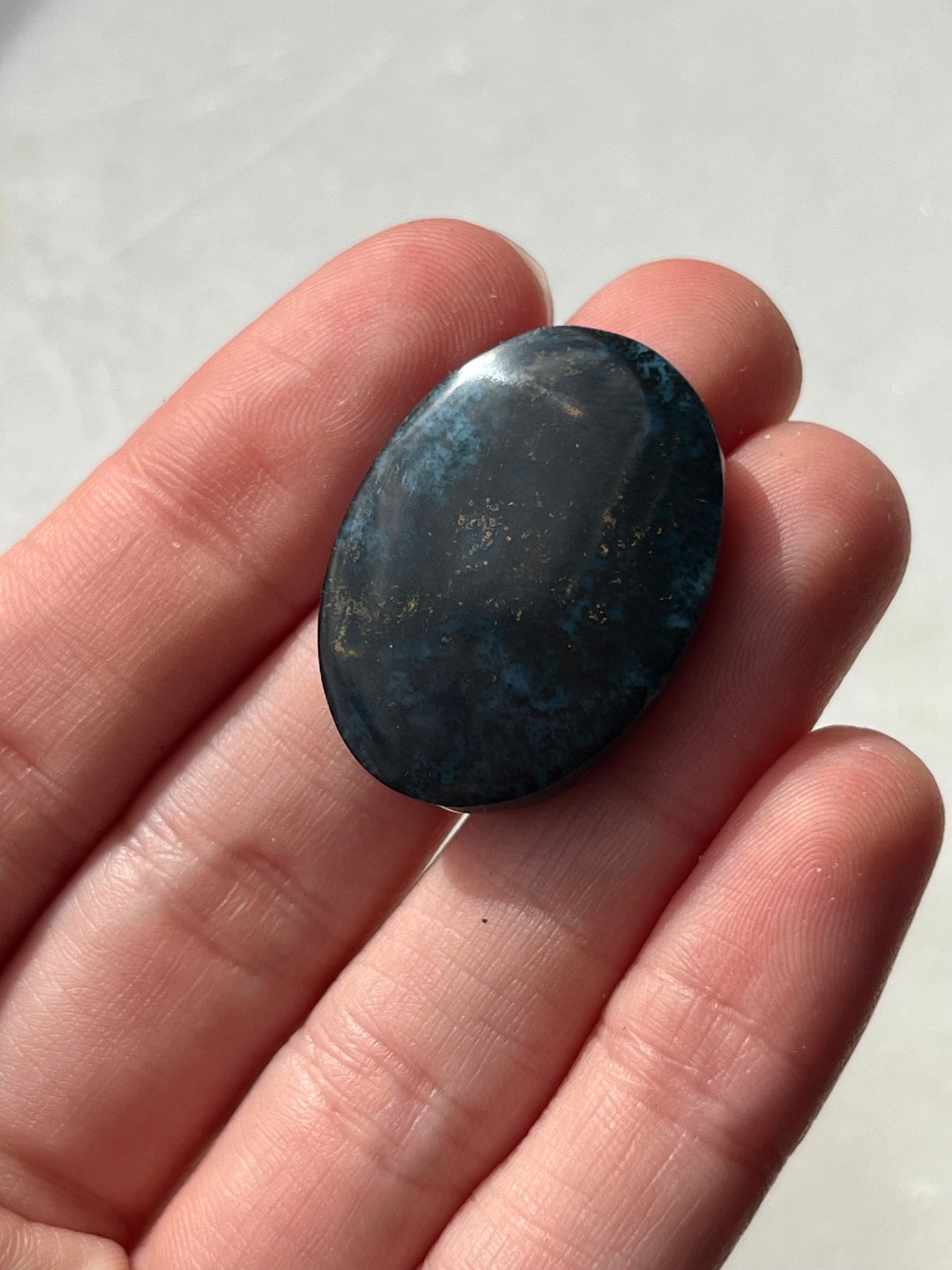 Indonesian Chrysocolla Chalcedony Cabochon w/Tenorite & Cuprite (You Choose)