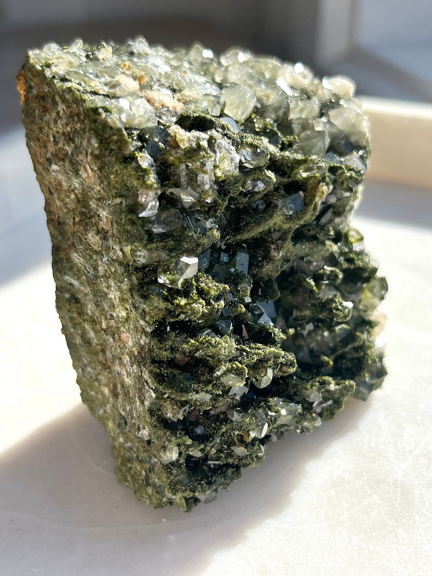 "Inner Earth" Epidote on Quartz Specimen #10