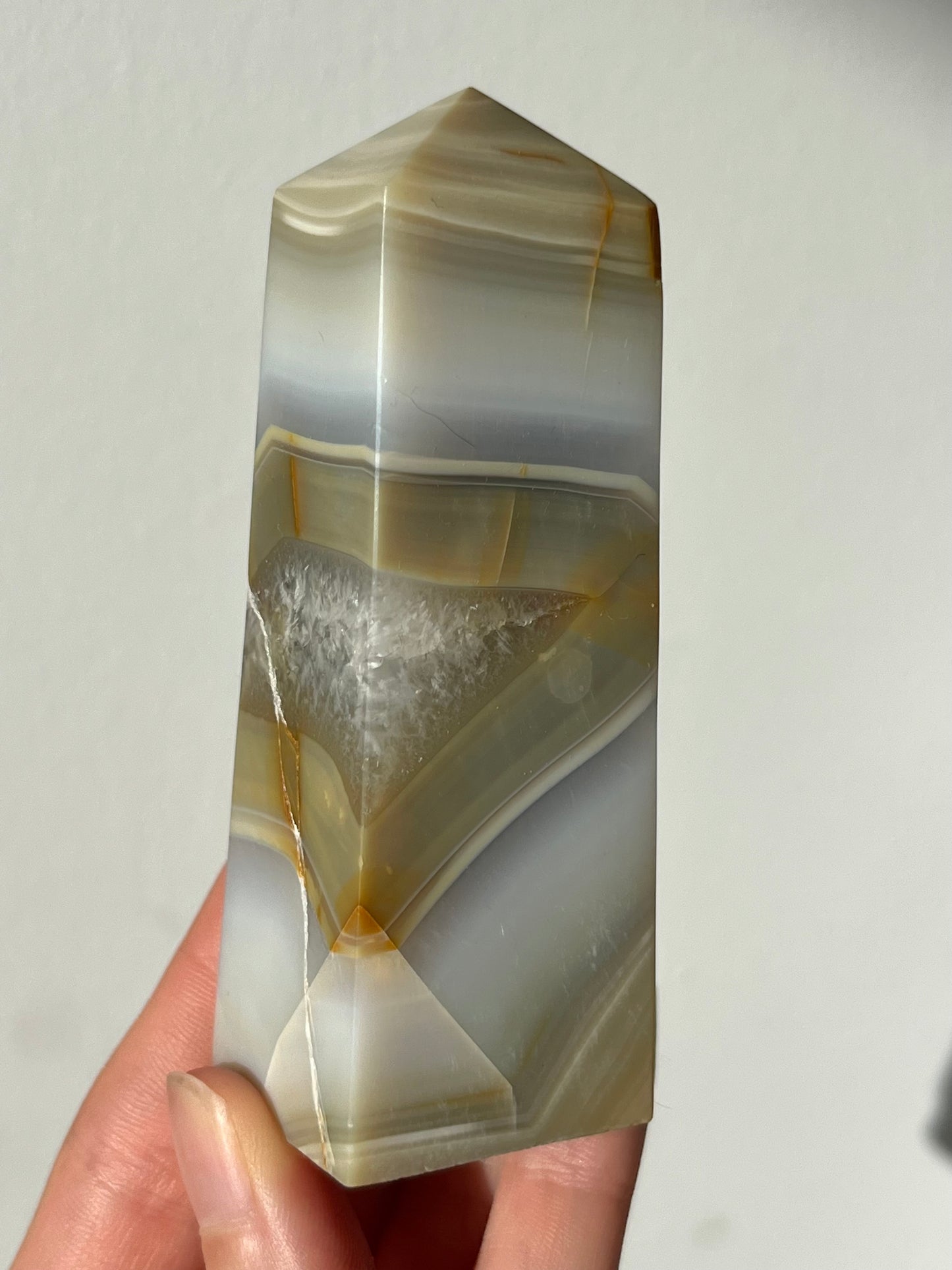 Coffee Banded Agate & Hematoid Quartz Tower #4