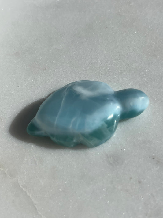A Grade Larimar Turtle Carving #1
