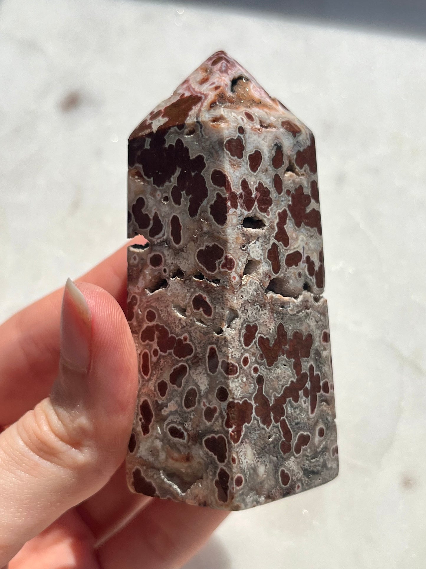 Red Indonesian Orbicular Jasper Tower