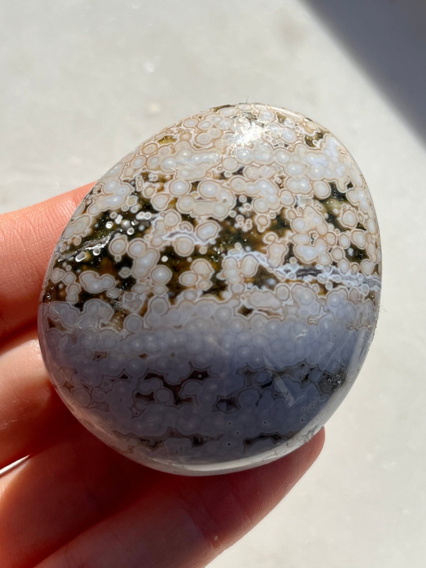 Veinless Ocean Jasper Palmstone #13