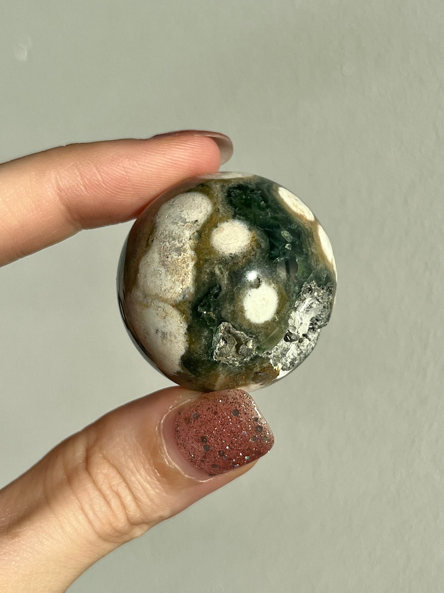 Mixed Orbicular Ocean Jasper Sphere & Stand (You Choose)