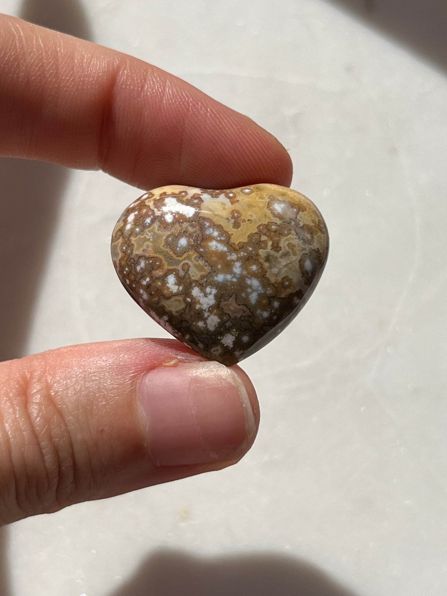 Orbicular Jasper Heart Carving (You Choose)