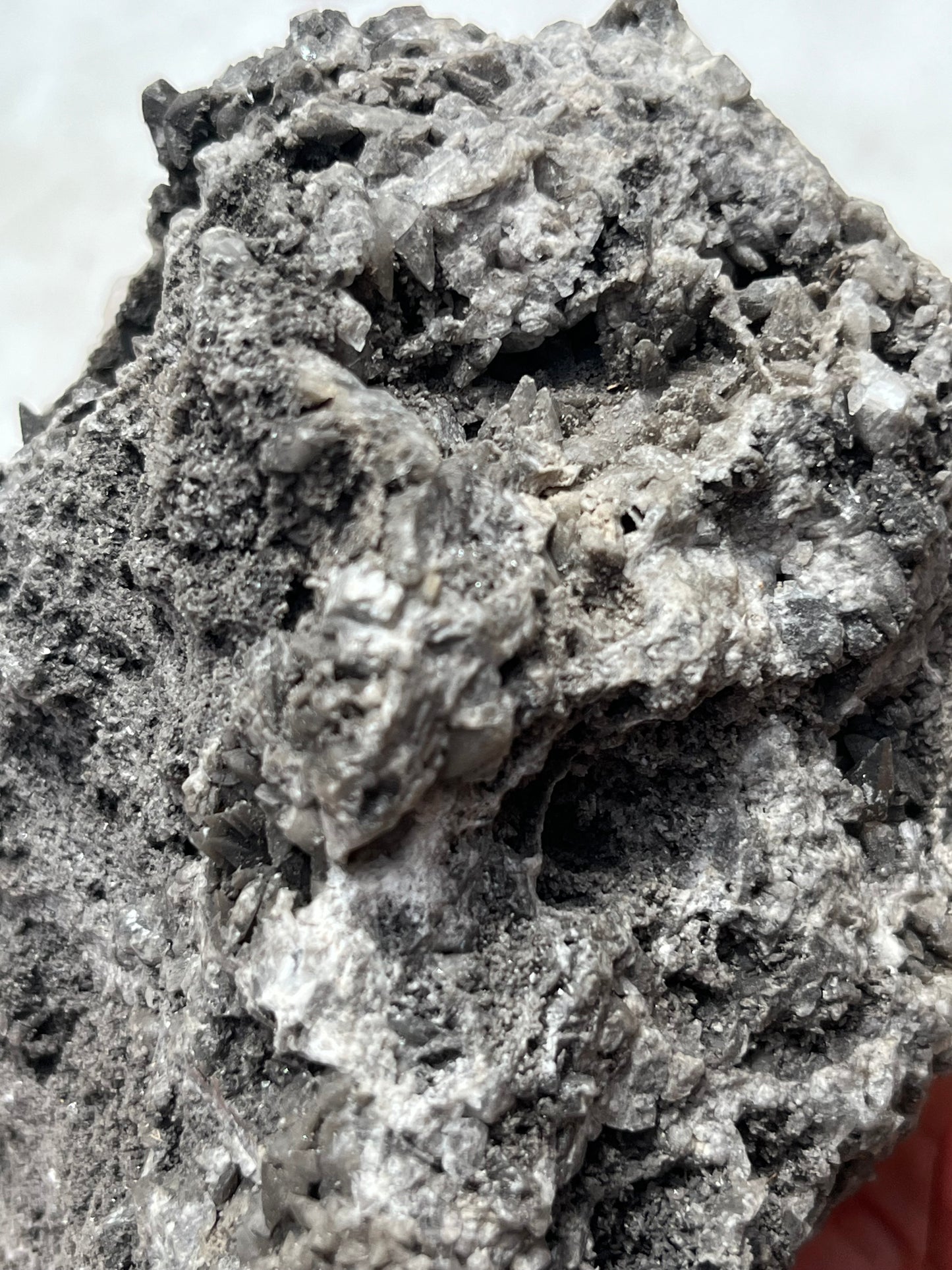 Grey & Pink Hematite Coated Yellow Calcite Specimen