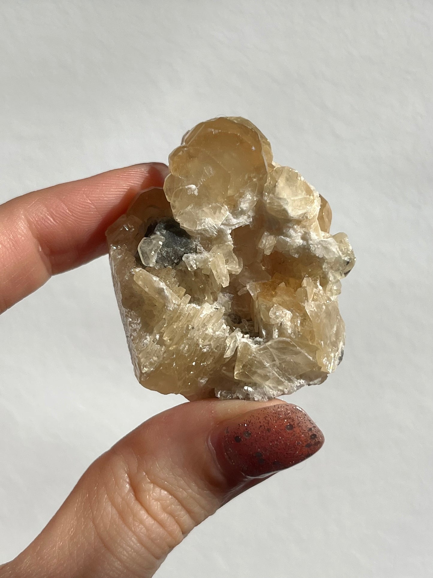 Jiangxi Calcite on Druzy Quartz Coated Matrix (You Choose)