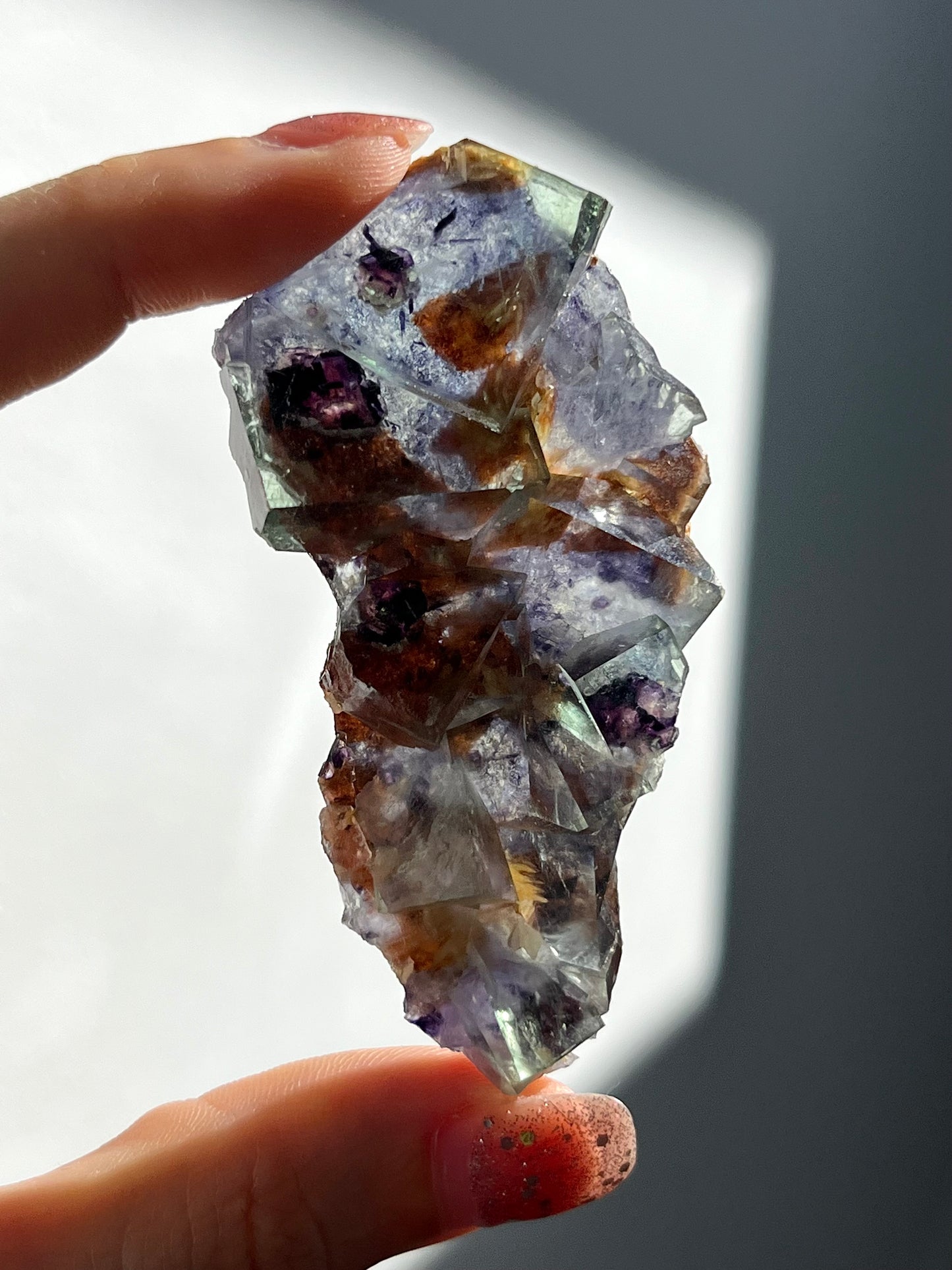 Multicolour Yindu Phantom Fluorite Specimen - some with enhydro bubbles (You Choose)