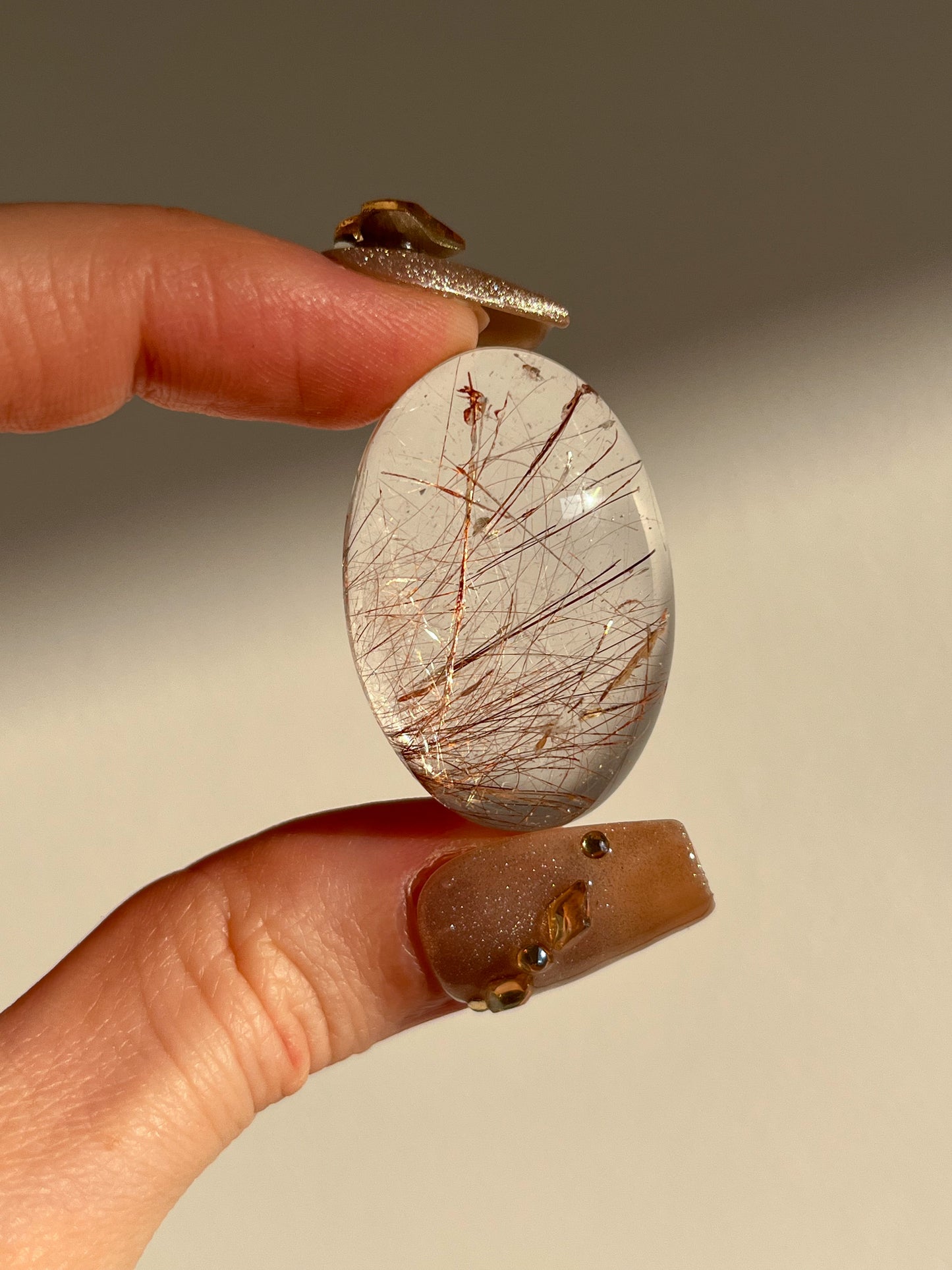 AA Grade Golden Rutile in Quartz Cabochon #10
