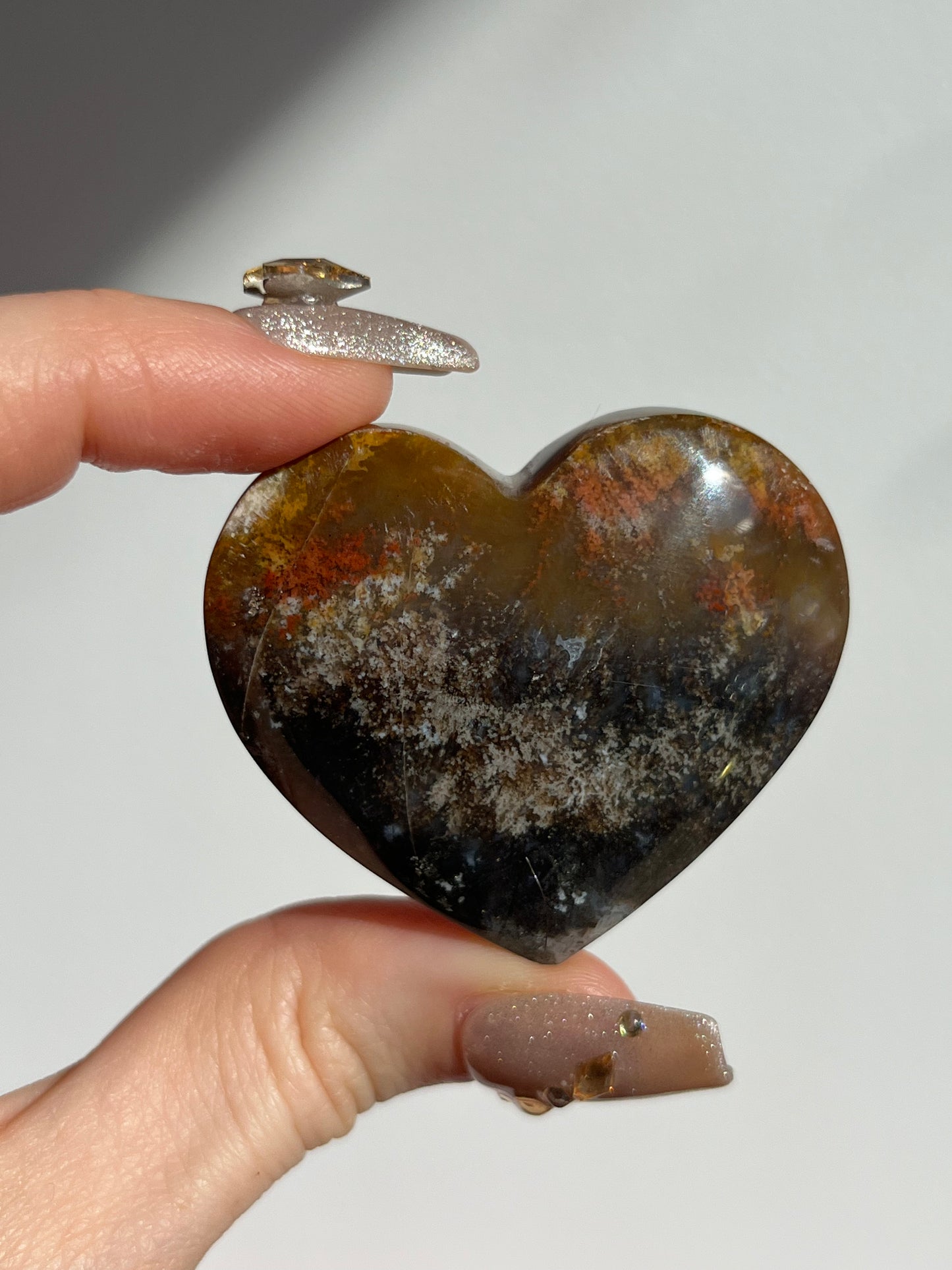 Petrified Wood Puffy Heart Carving C