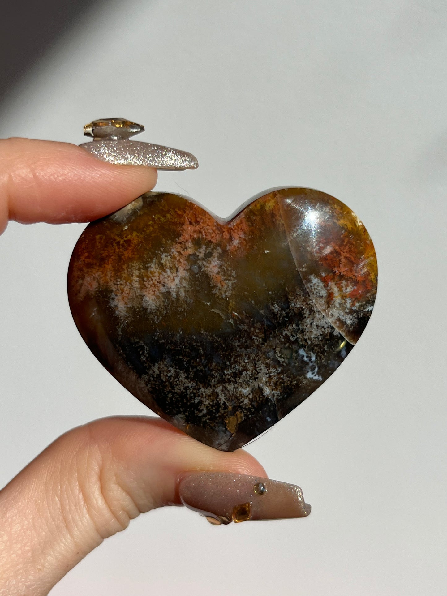 Petrified Wood Puffy Heart Carving C