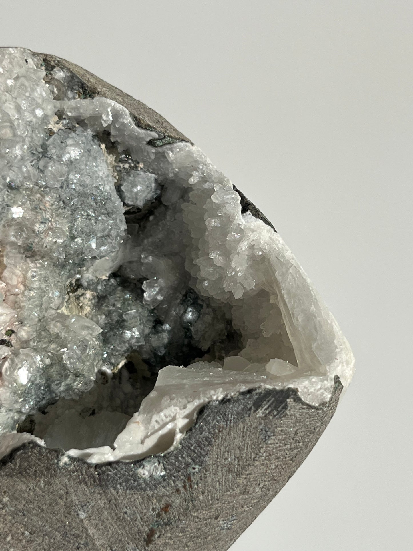 Apophyllite with Stilbite Geode Cave in Basalt K