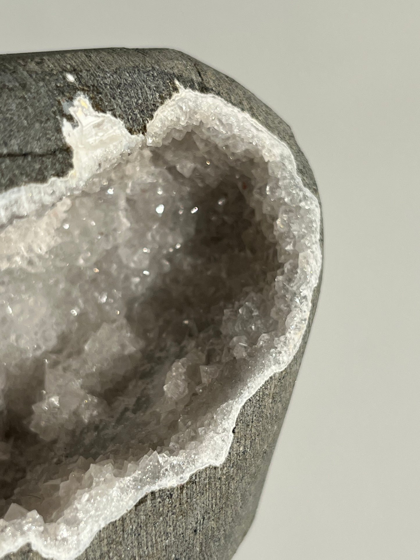 White Quartz Geode Cave in Basalt AF