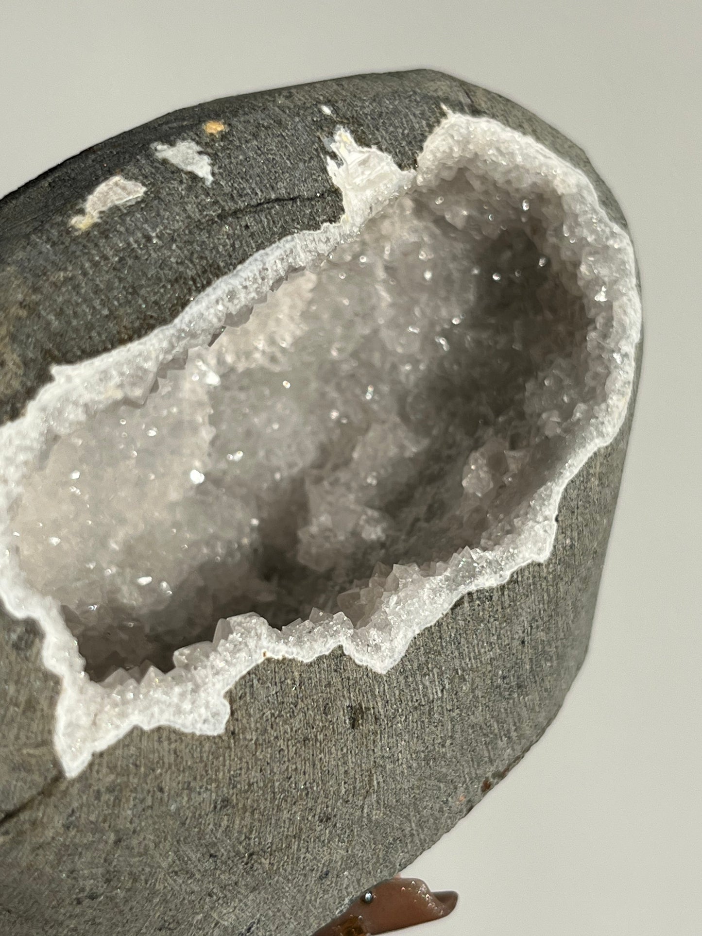 White Quartz Geode Cave in Basalt AF