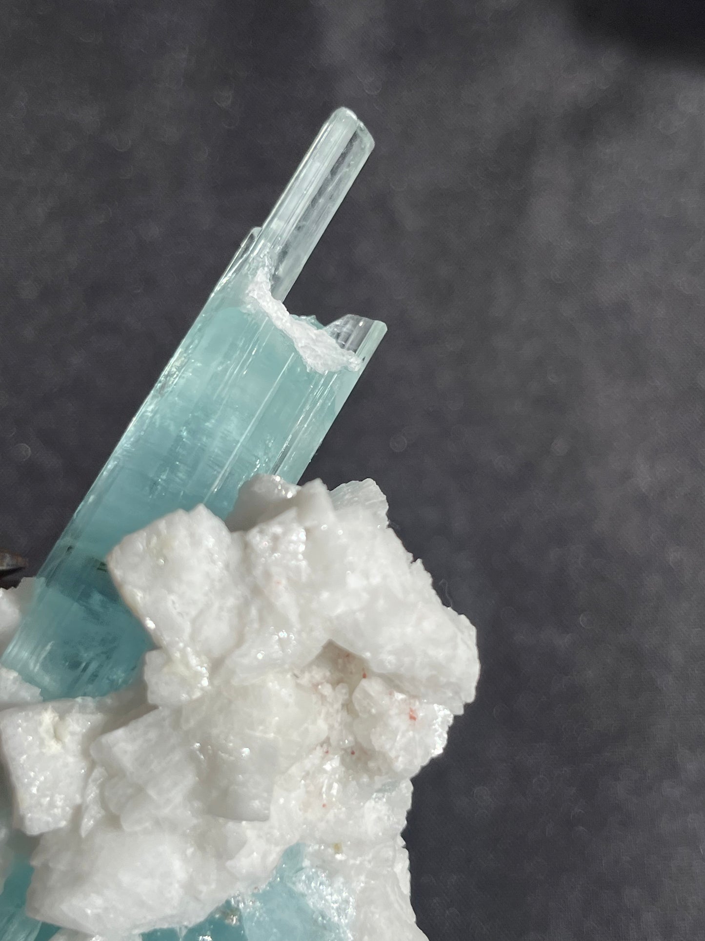 'Takht' Aquamarine with Feldspar, Muscovite and Spessartine Garnet Specimen A (Collector’s Choice)
