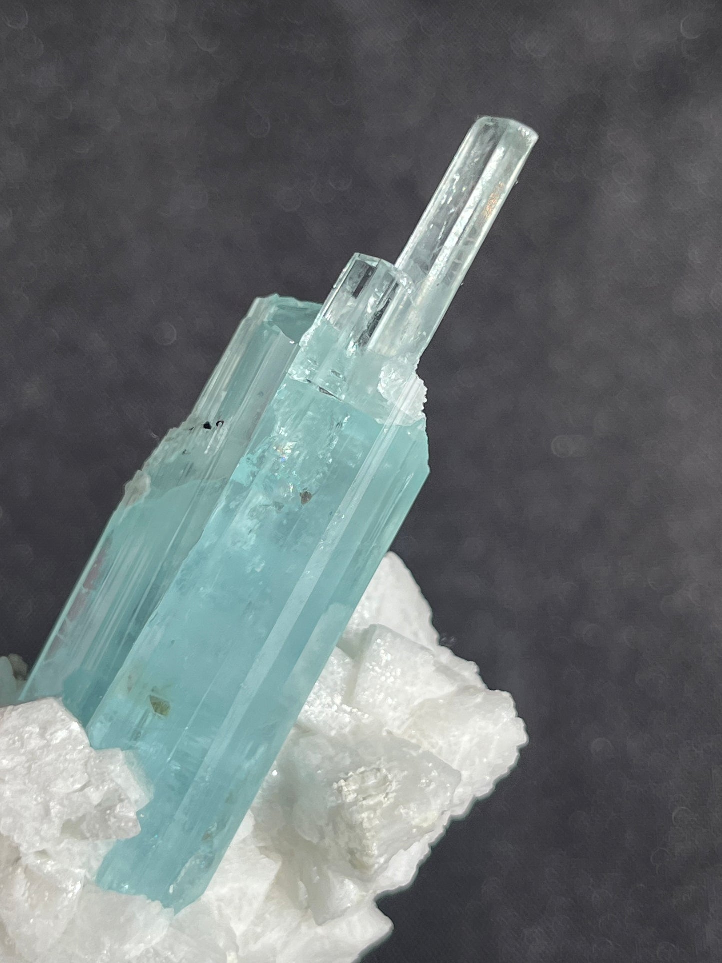 'Takht' Aquamarine with Feldspar, Muscovite and Spessartine Garnet Specimen A (Collector’s Choice)