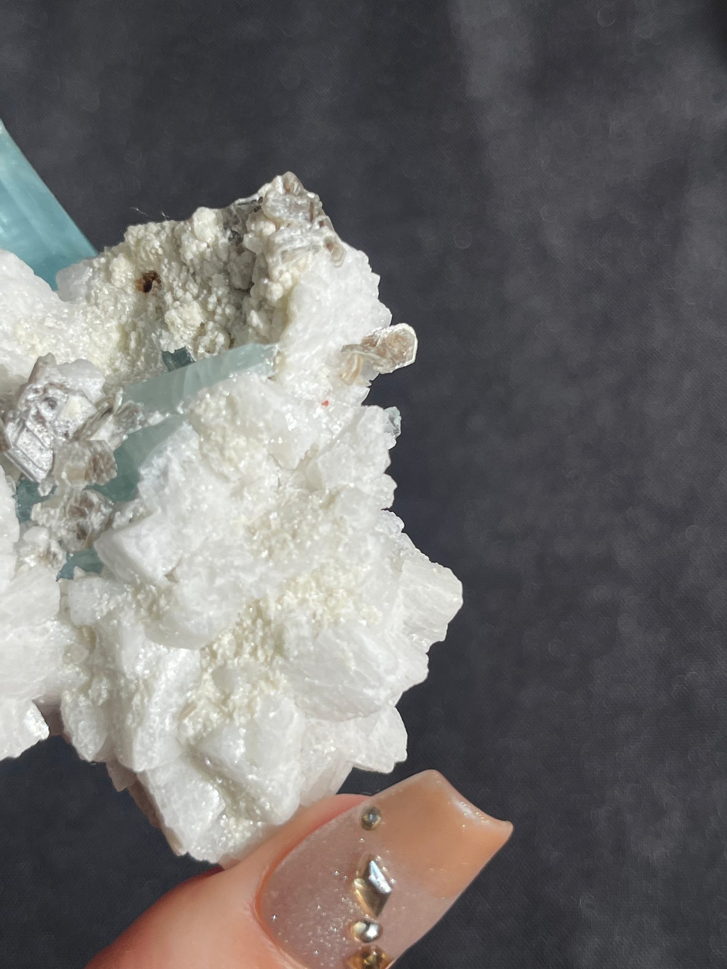 'Takht' Aquamarine with Feldspar, Muscovite and Spessartine Garnet Specimen A (Collector’s Choice)