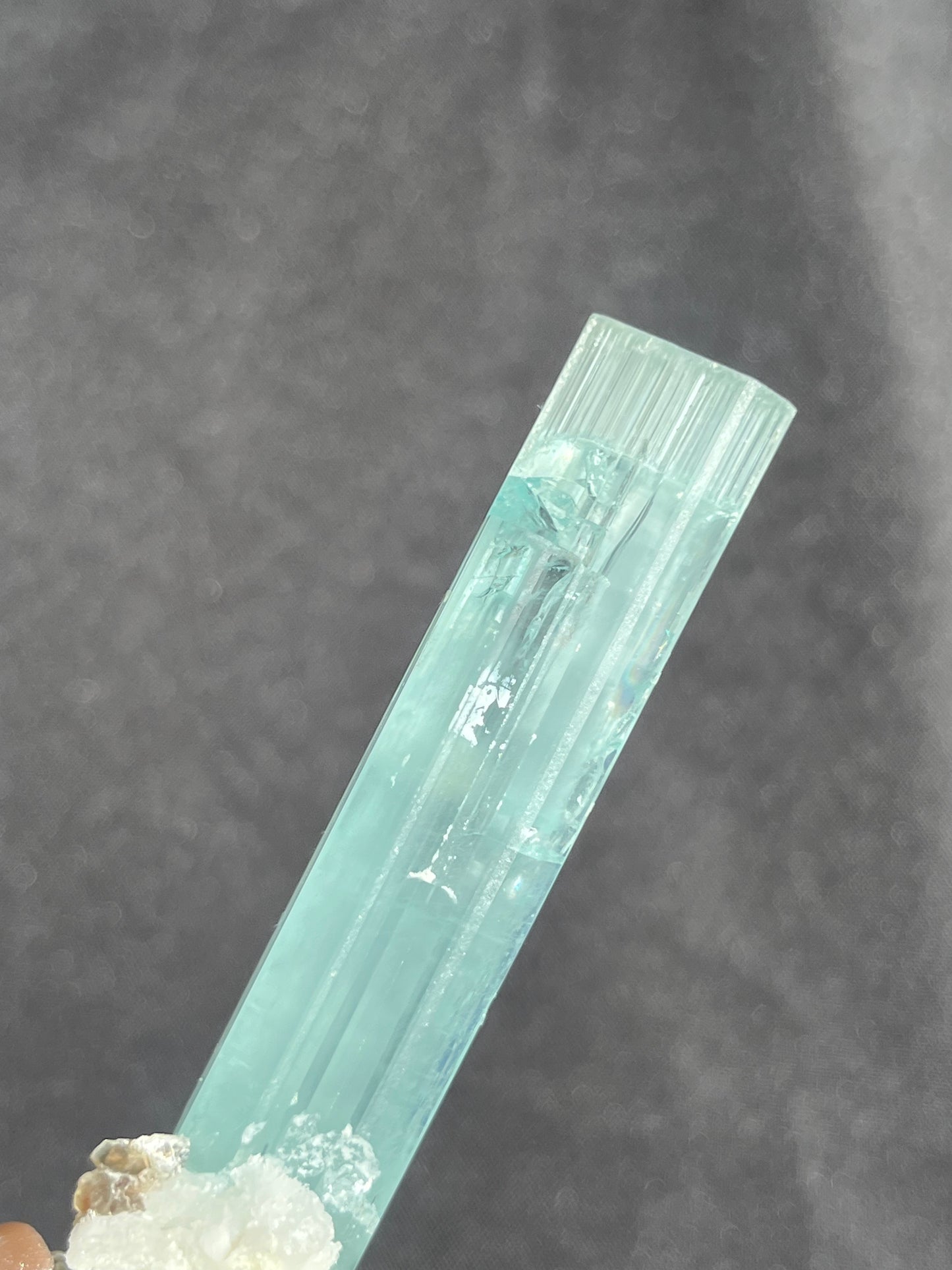 Aquamarine with Spessartine Garnet, Muscovite, Feldspar and Smokey Quartz Specimen F (Repair at Base)