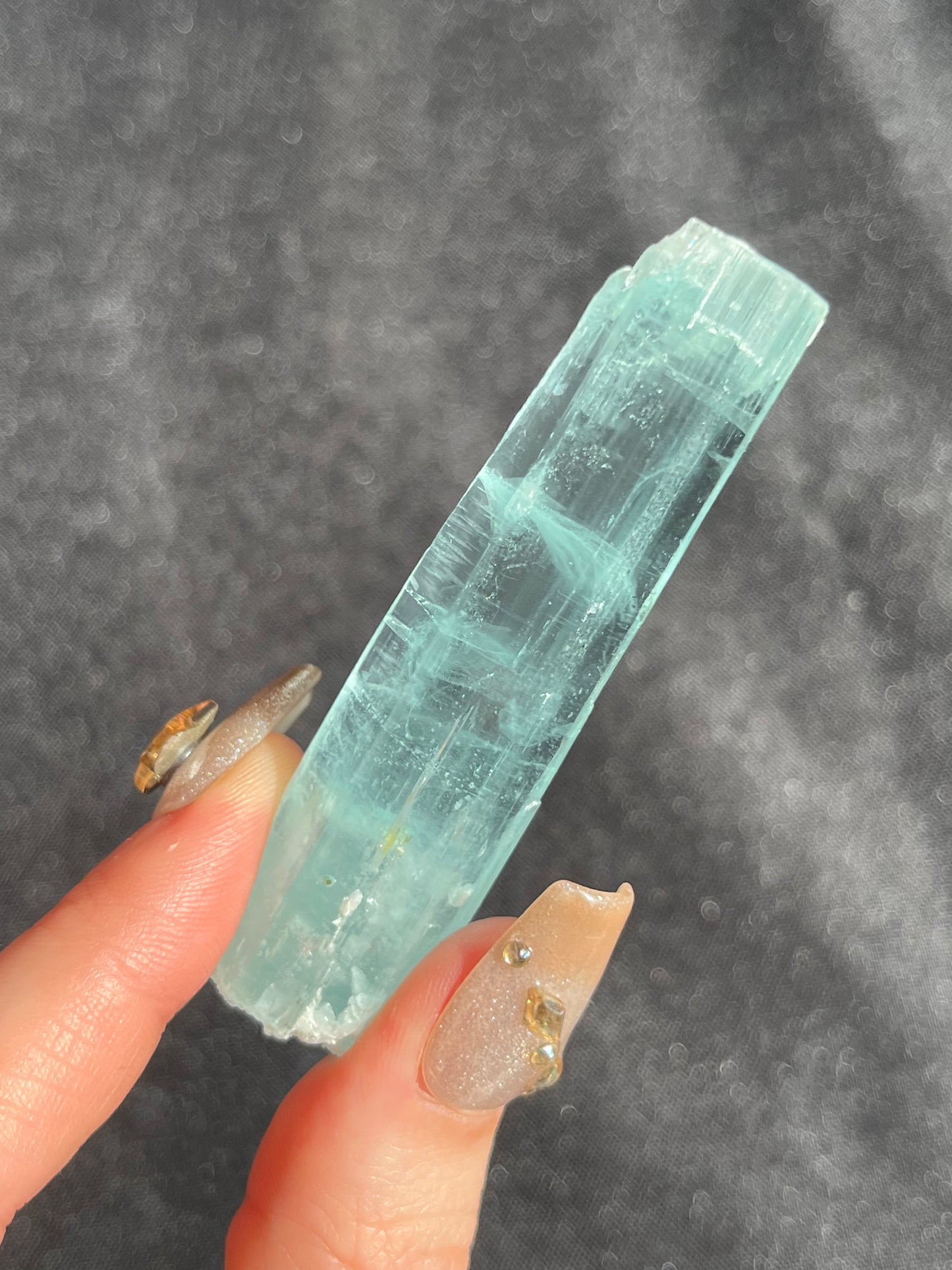 Aquamarine with Intra-Muscovite Inclusions and Feldspar Specimen H