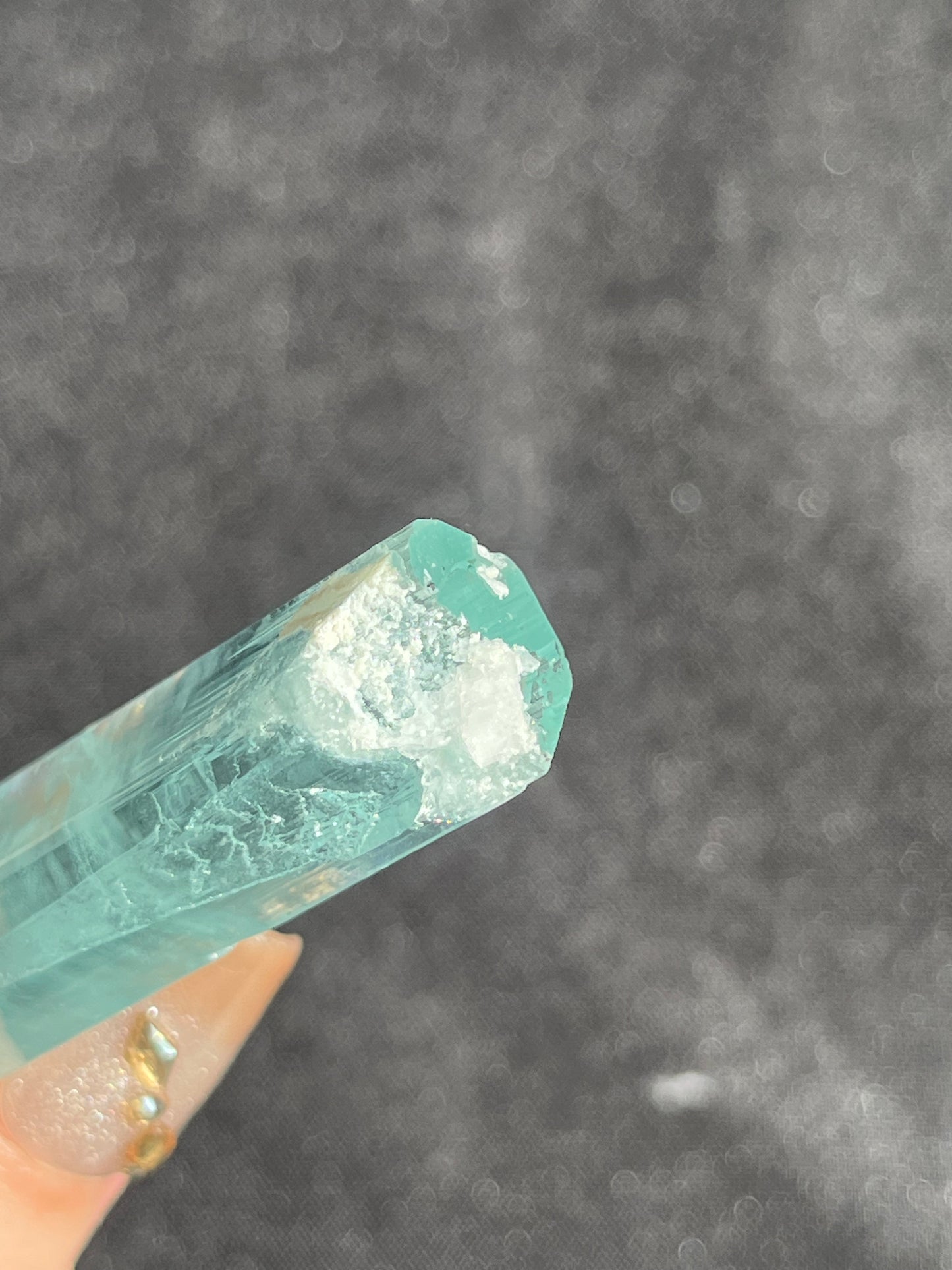 Aquamarine with Intra-Muscovite Inclusions and Feldspar Specimen H
