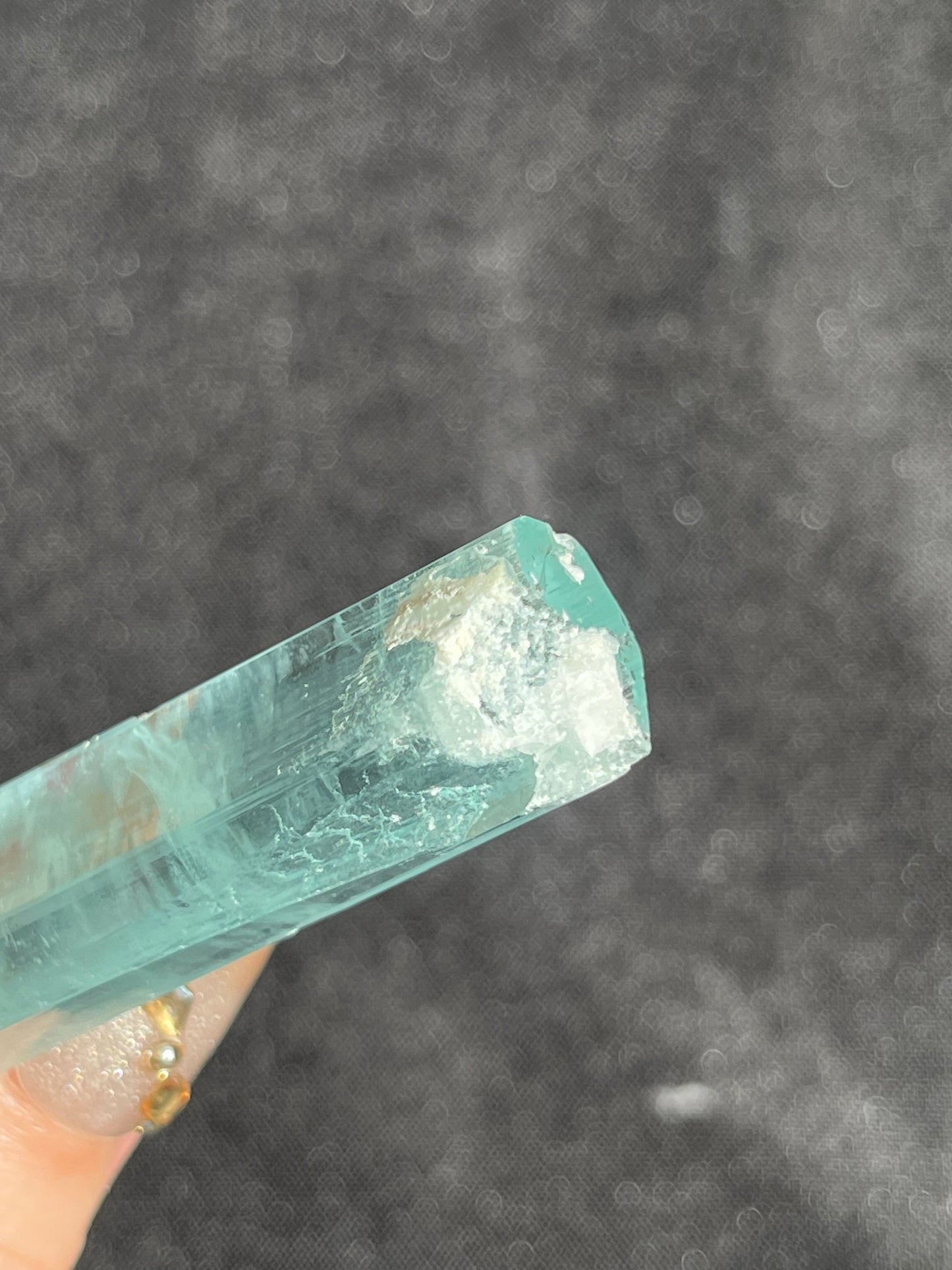 Aquamarine with Intra-Muscovite Inclusions and Feldspar Specimen H