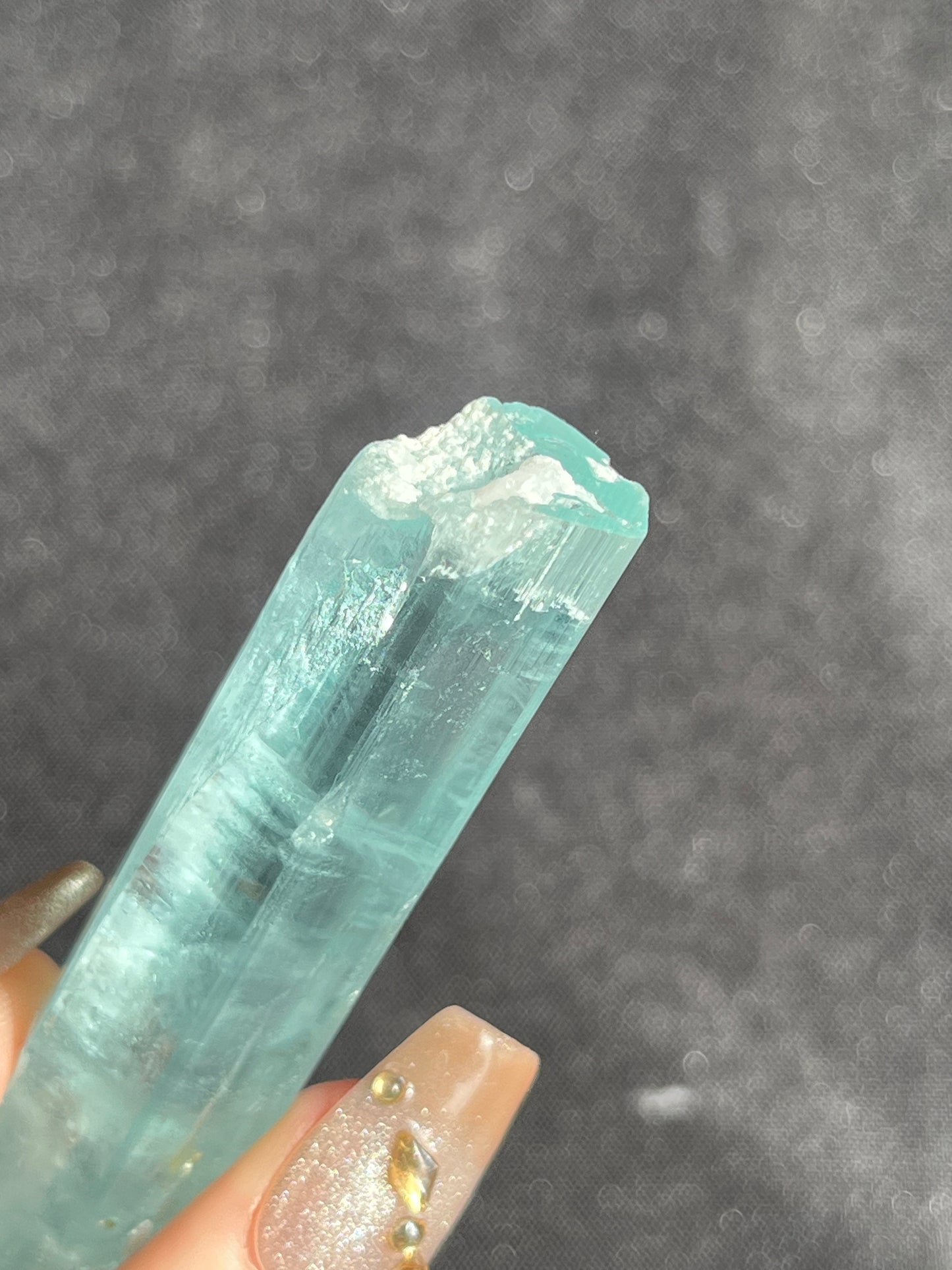 Aquamarine with Intra-Muscovite Inclusions and Feldspar Specimen H