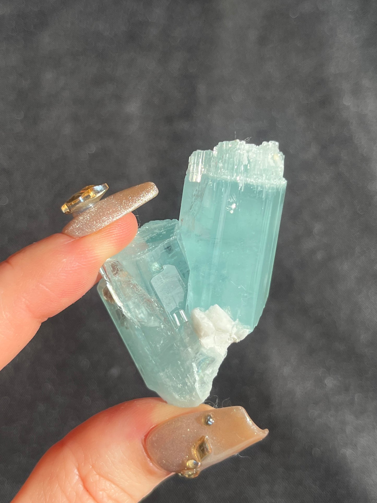 Aquamarine with Spessartine Garnet, Muscovite & Feldspar Specimen L