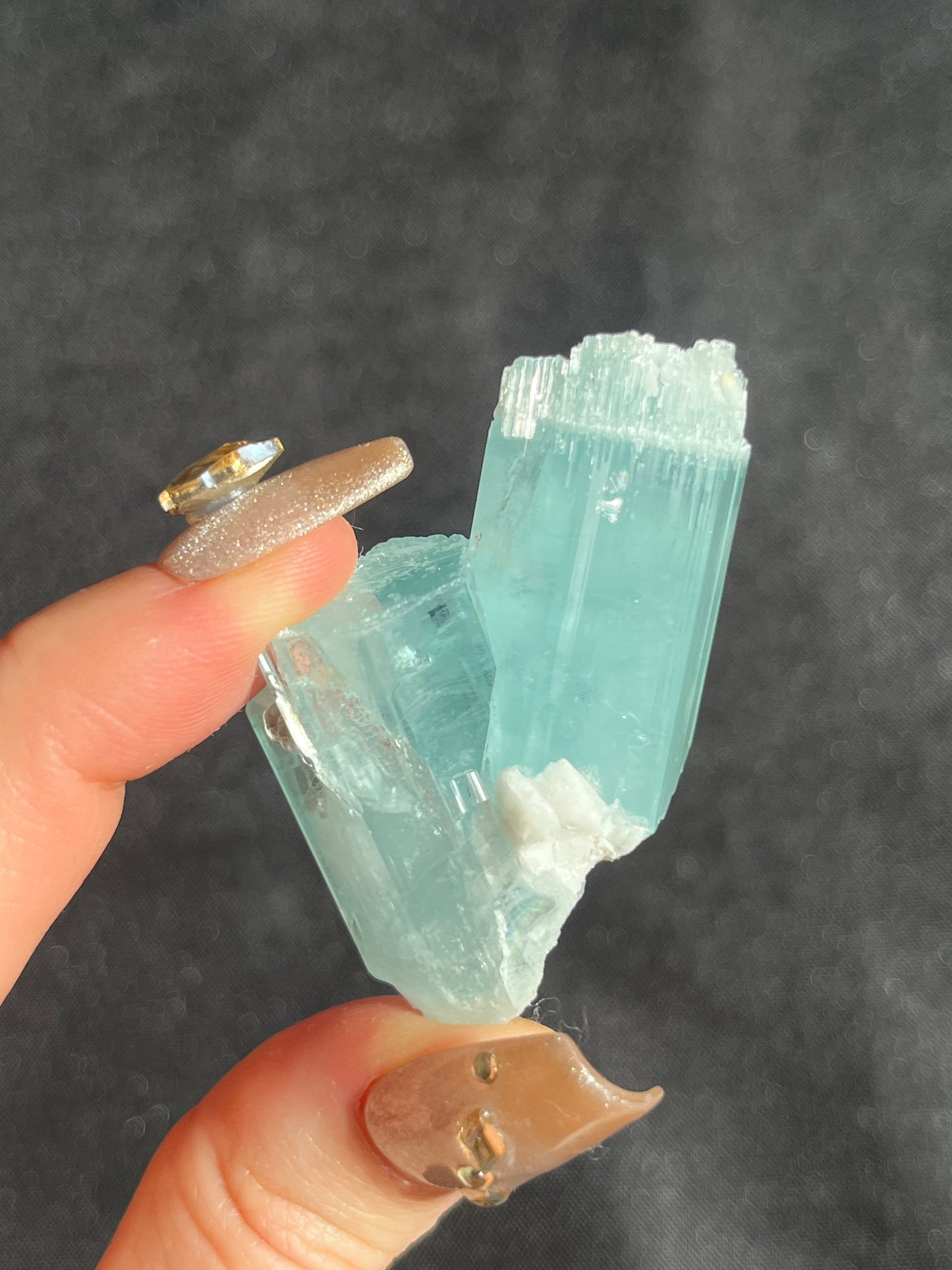 Aquamarine with Spessartine Garnet, Muscovite & Feldspar Specimen L