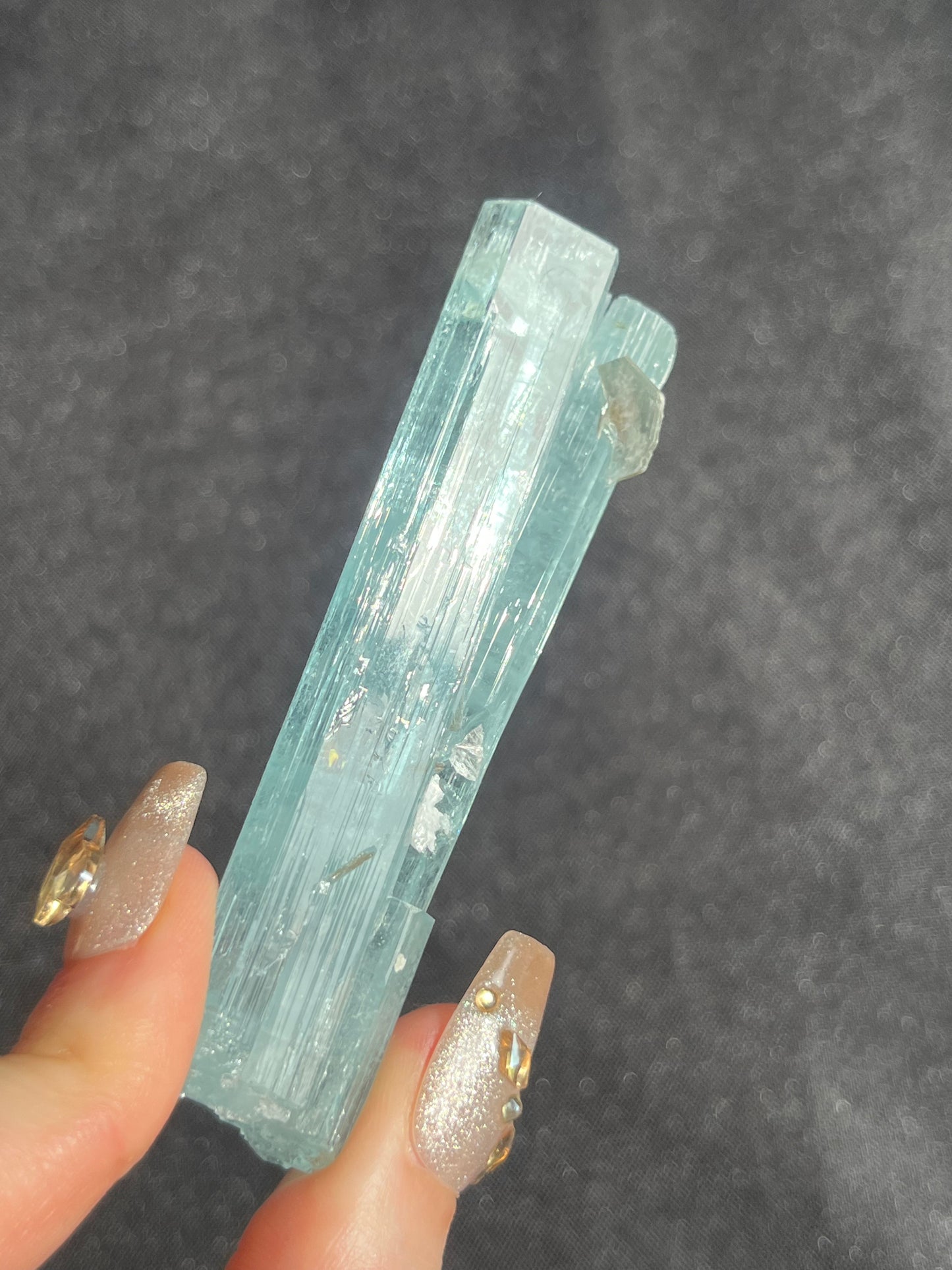 Aquamarine with Muscovite, Schorl Black Tourmaline & Feldspar Specimen M