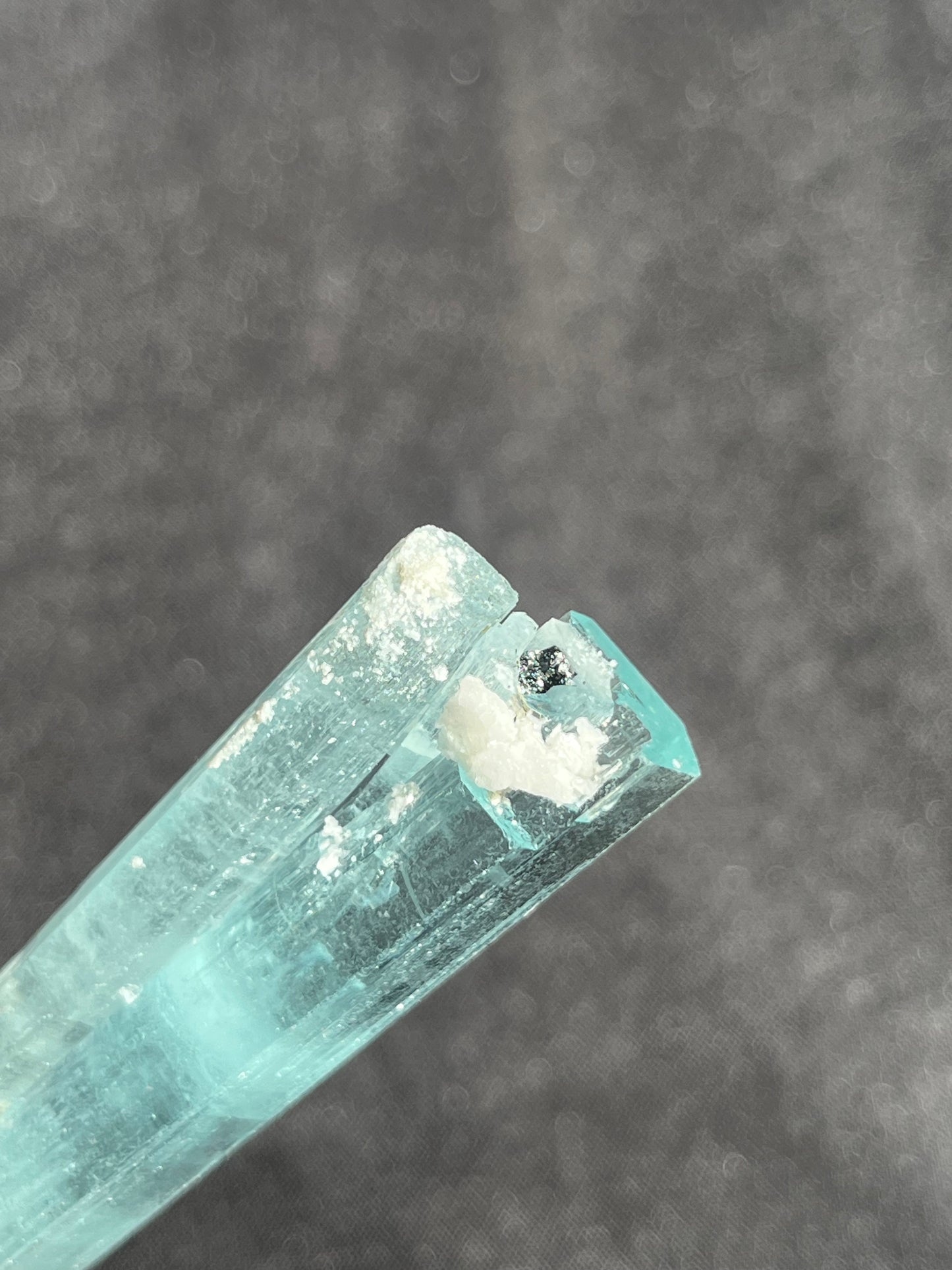 Aquamarine with Muscovite, Schorl Black Tourmaline & Feldspar Specimen M