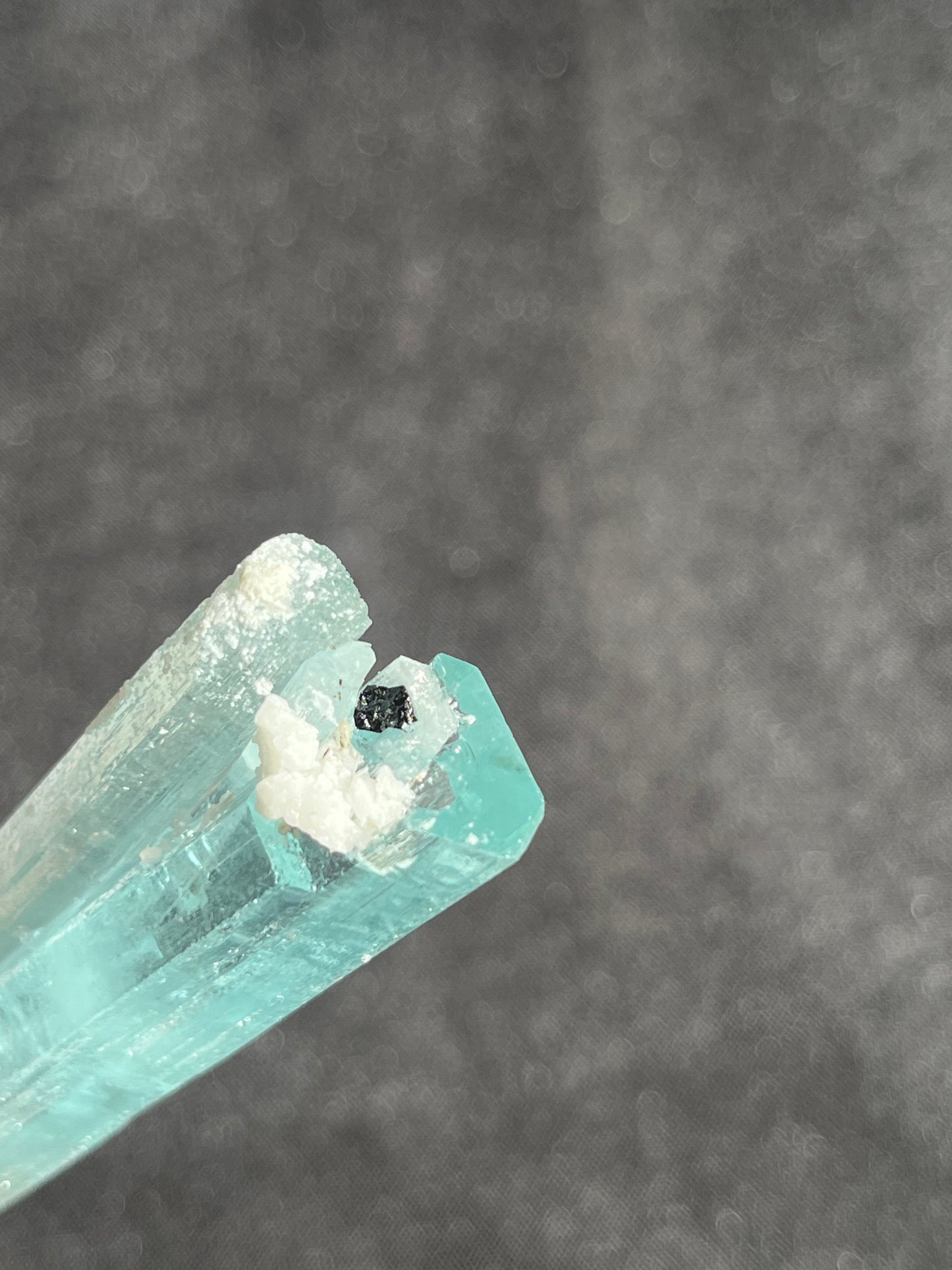 Aquamarine with Muscovite, Schorl Black Tourmaline & Feldspar Specimen M