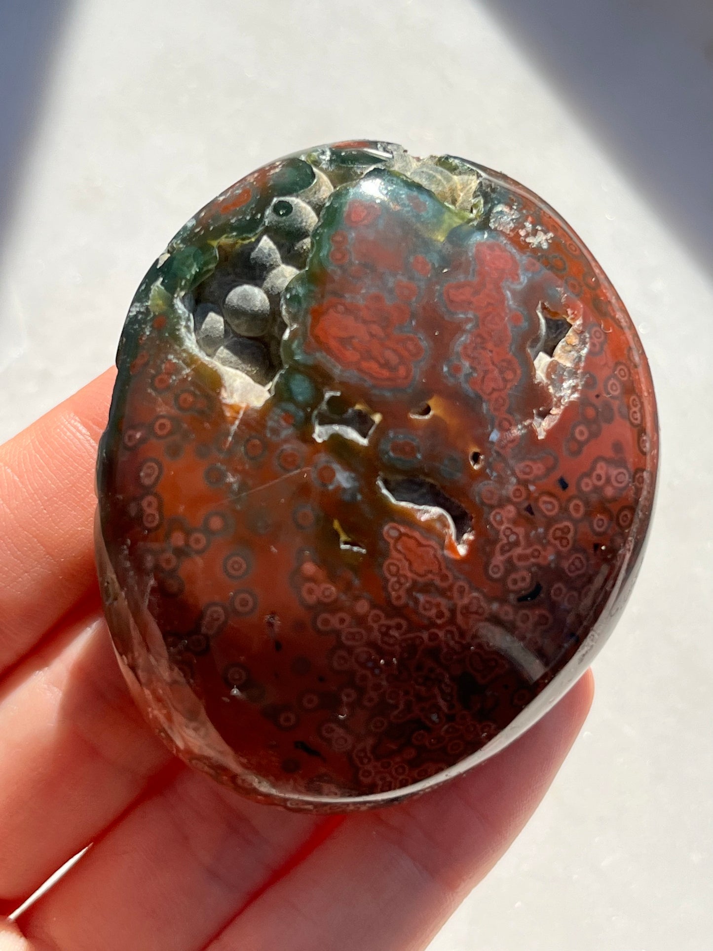 Veinless Ocean Jasper Palmstone #30