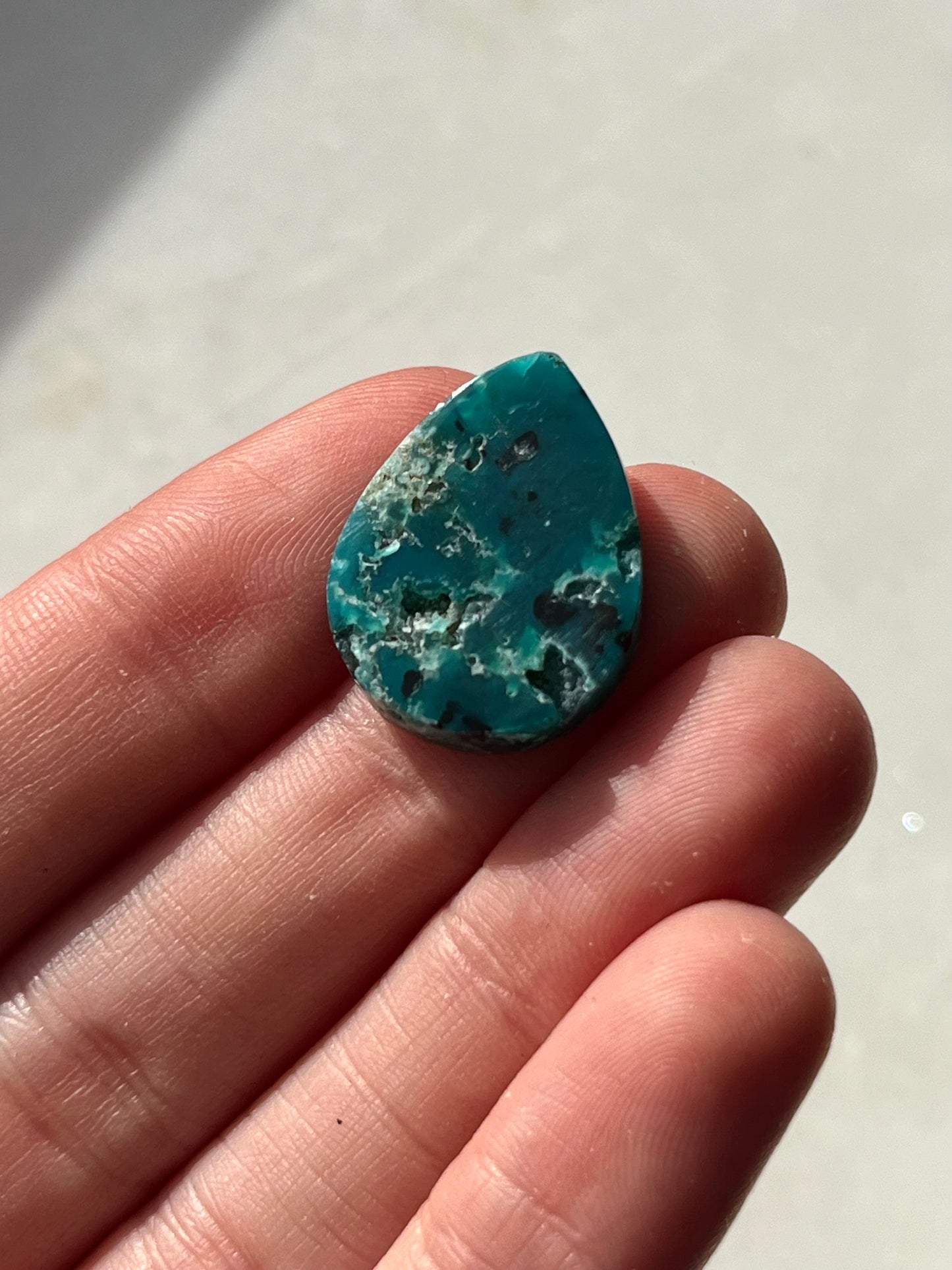 Indonesian Chrysocolla Chalcedony Cabochon w/Tenorite & Cuprite (You Choose)