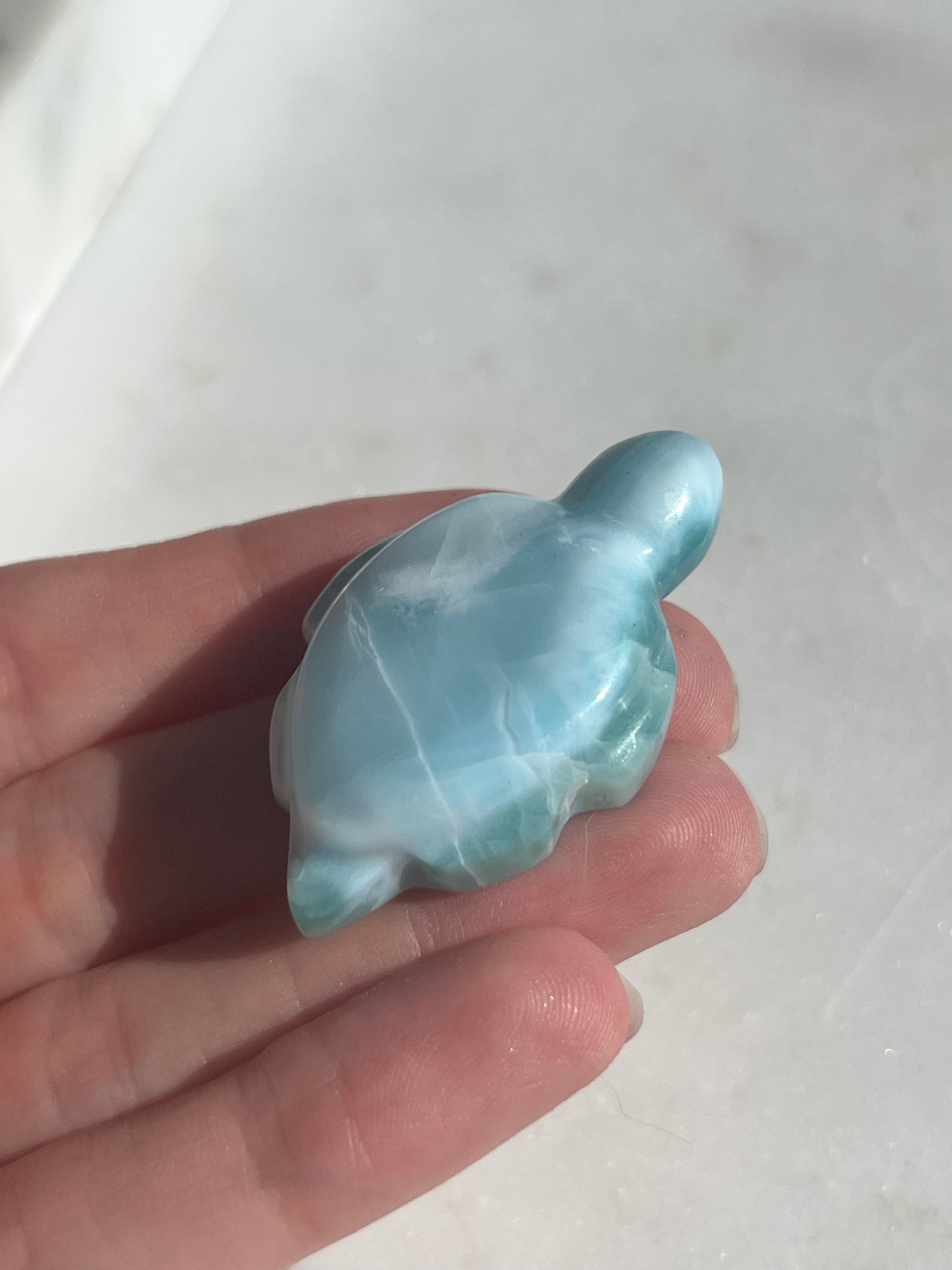 A Grade Larimar Turtle Carving #1