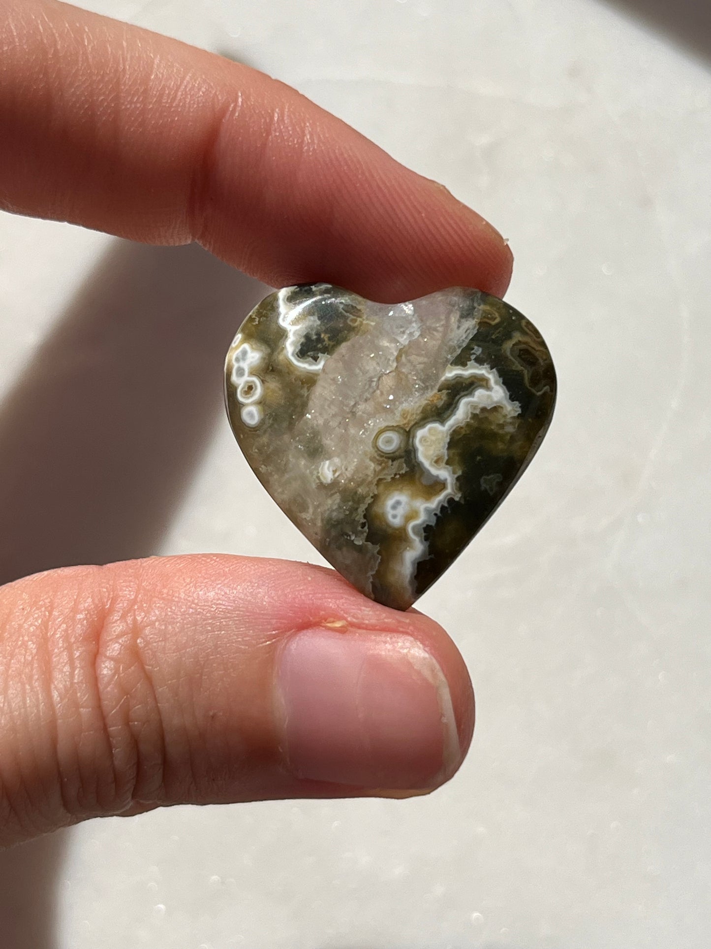 Orbicular Jasper Heart Carving (You Choose)