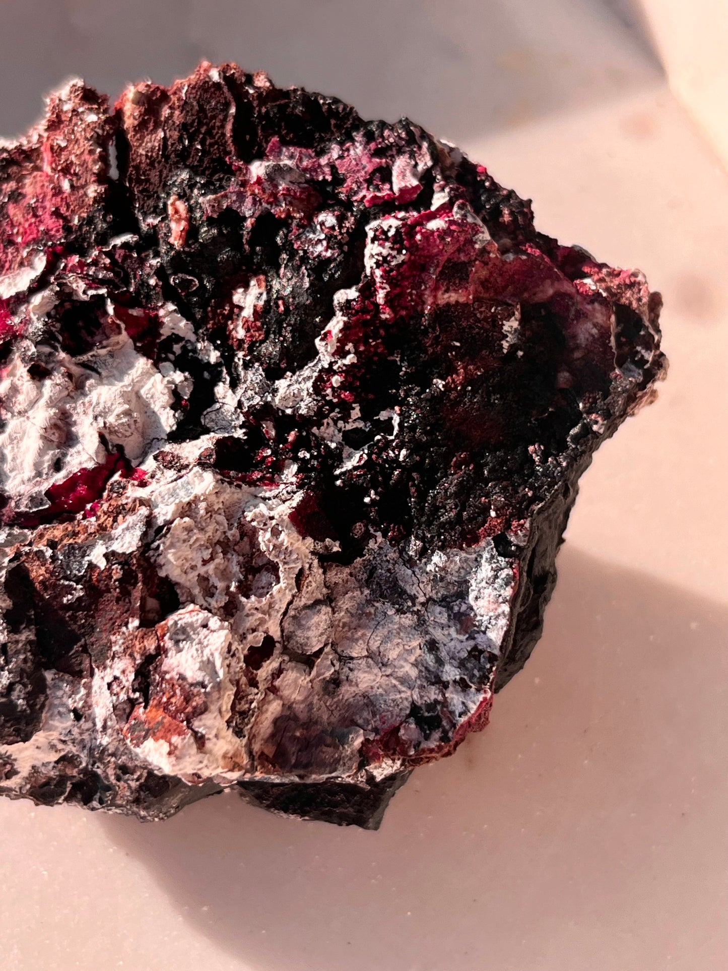 Rare “Red Velvet” Variscite in Limestone Specimen #12