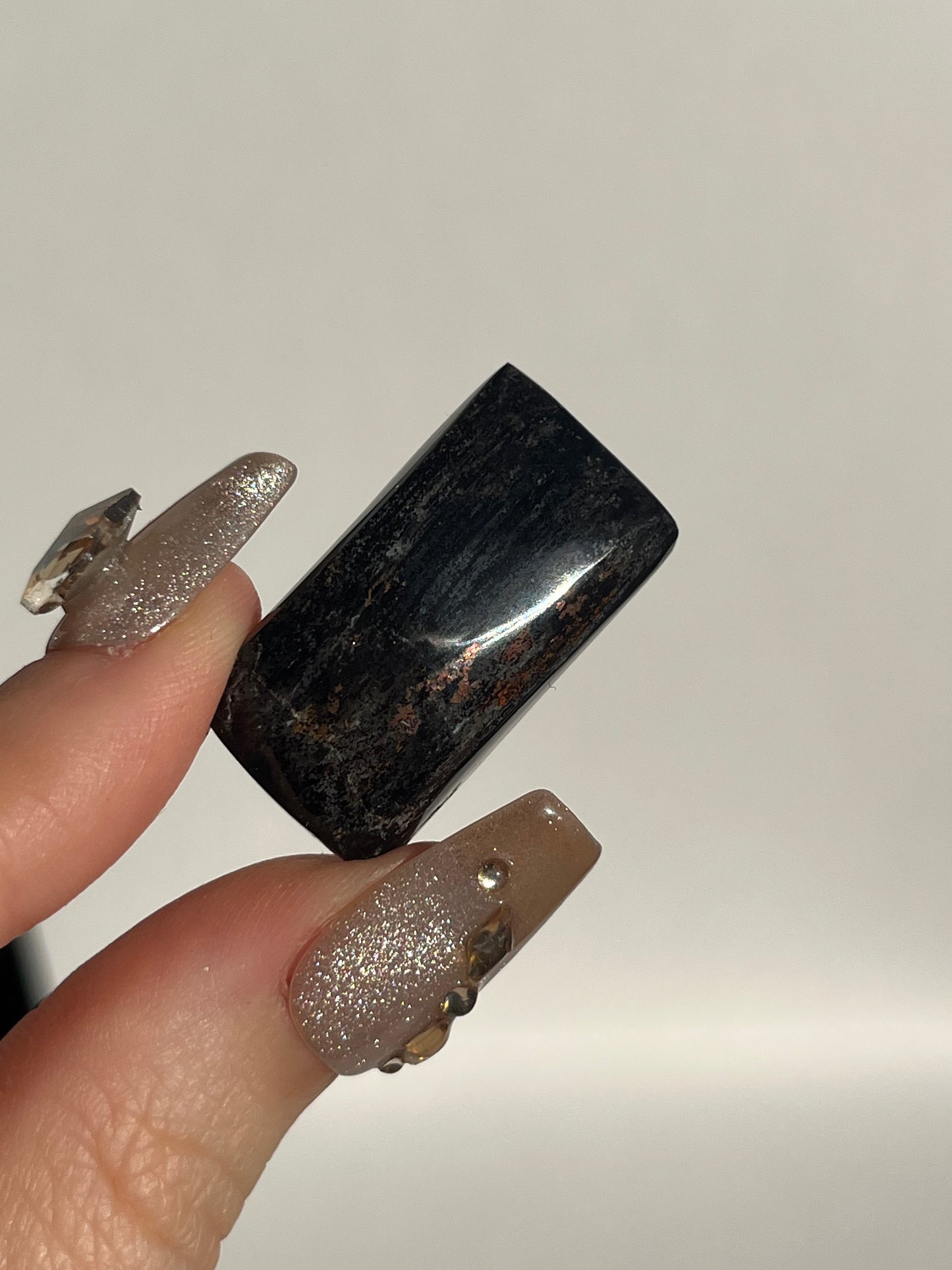 Black Opalised Petrified Wood with Copper Inclusions Polished Freeform (You Choose)